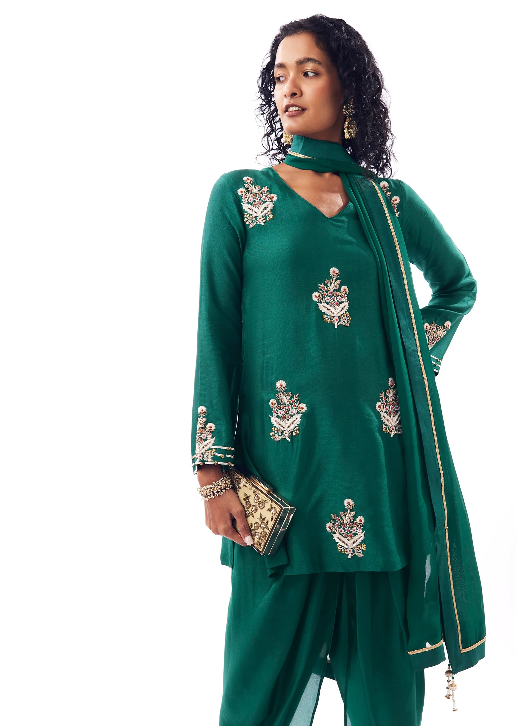 Green Dhoti Suit - Image 4