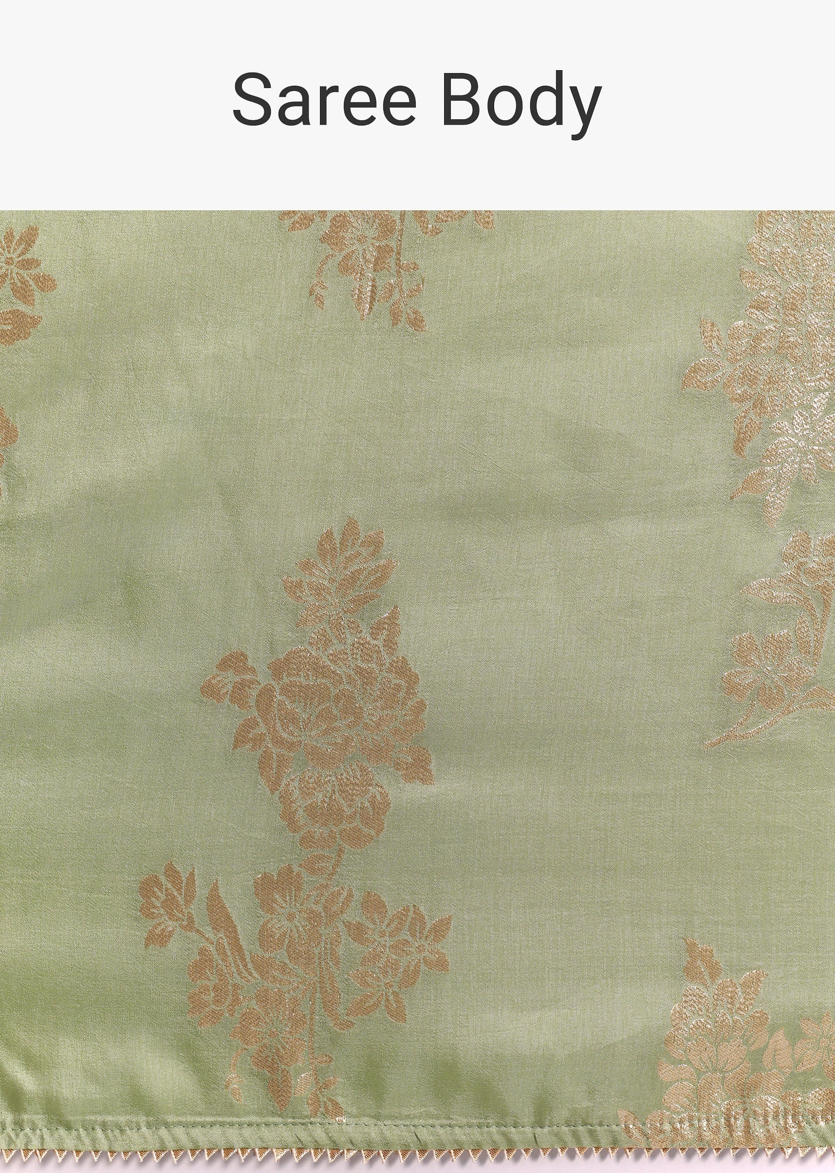 Green Dola Silk Embroidered Saree With Gotta Patti and Lurex Work - Image 9