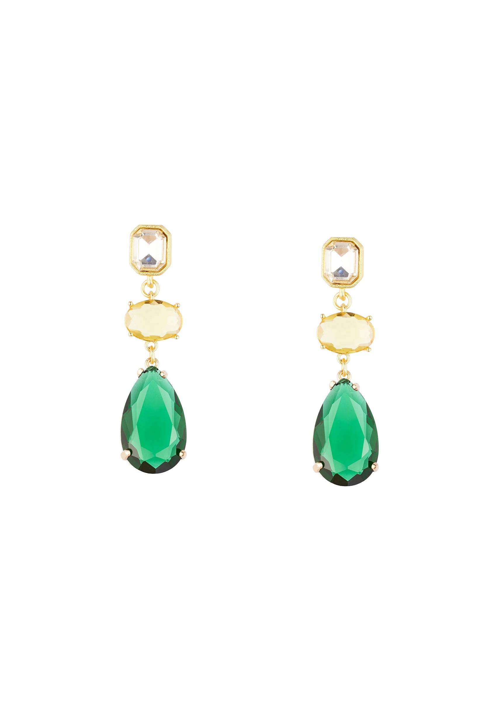 Green Earrings In Tear Drop Style - Image 2