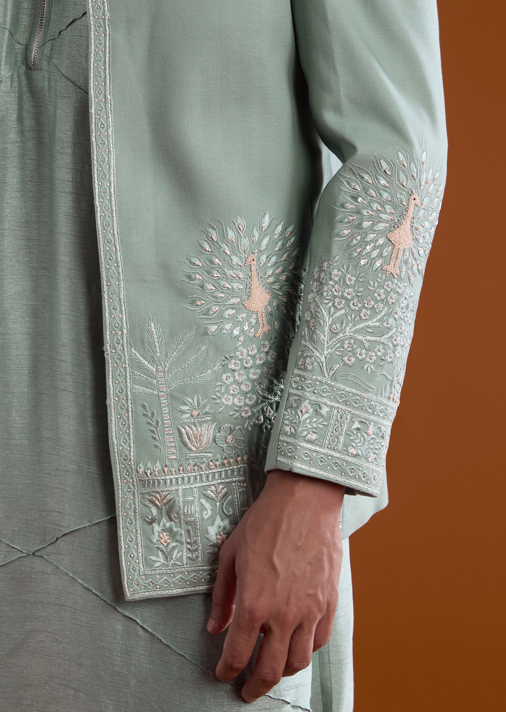 Green Embellished Jodhpuri Kurta Set - Image 2