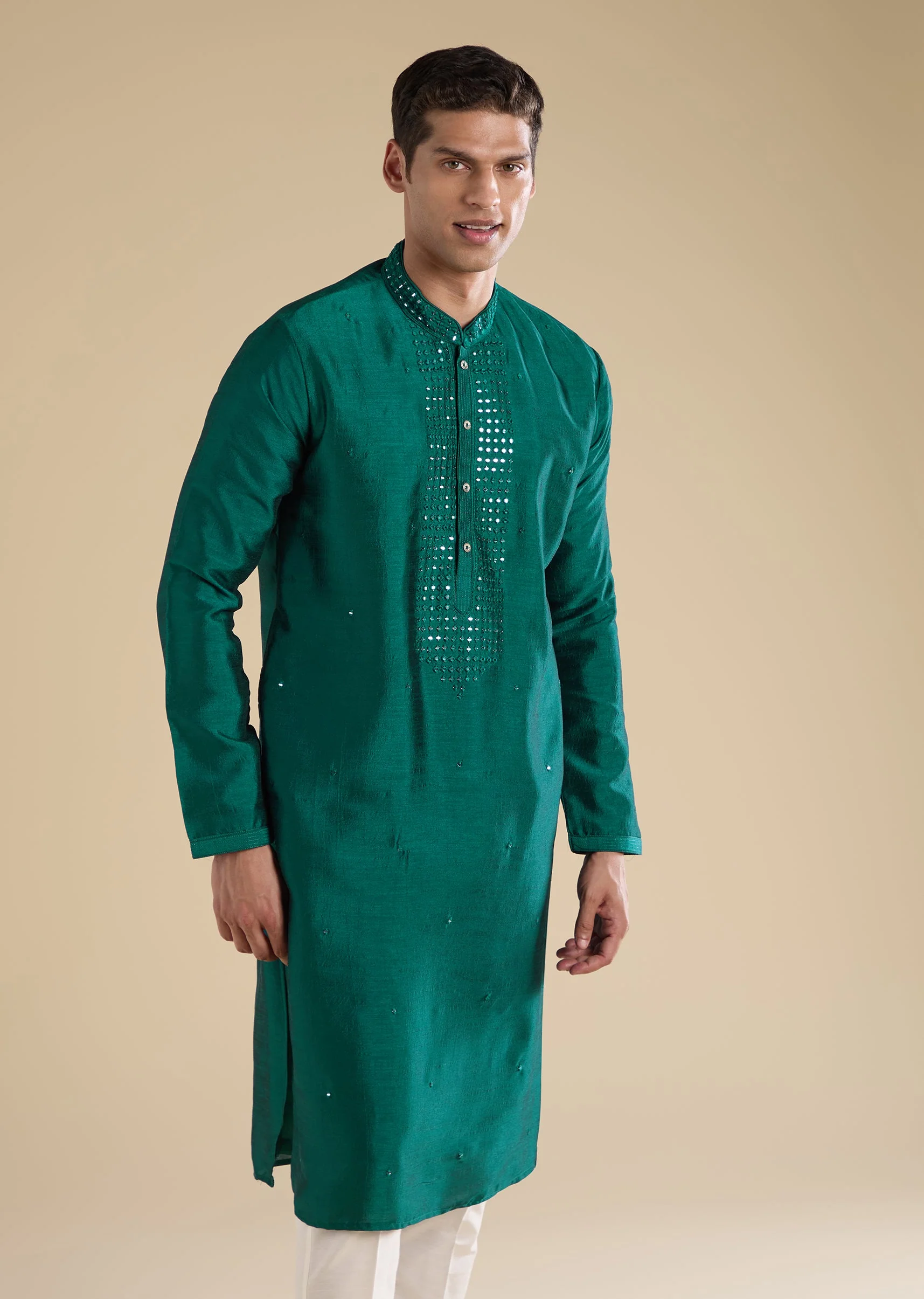 Green Embellished Kurta Set - Image 3