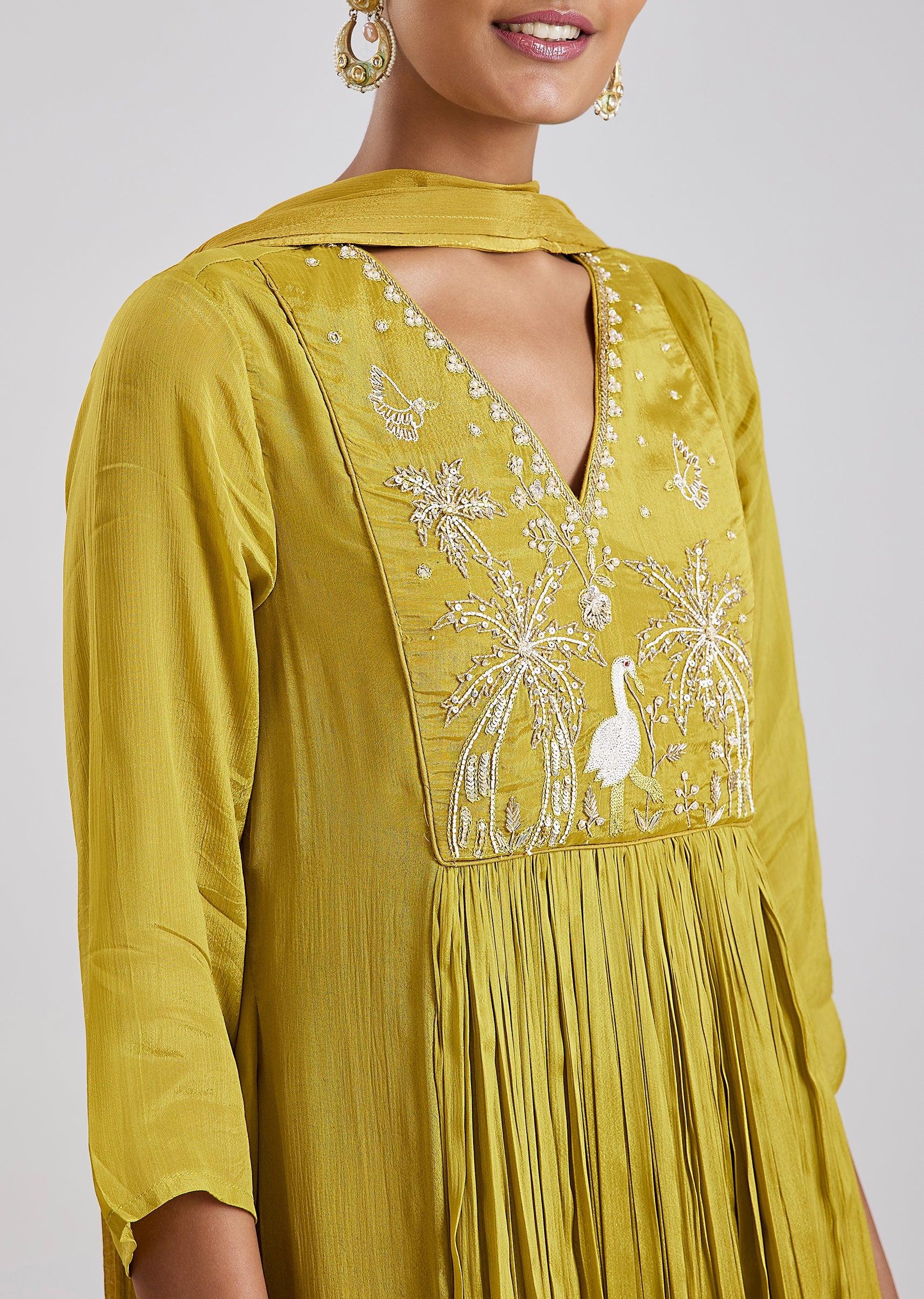 Green Embroidered Anarkali Set - Image 2