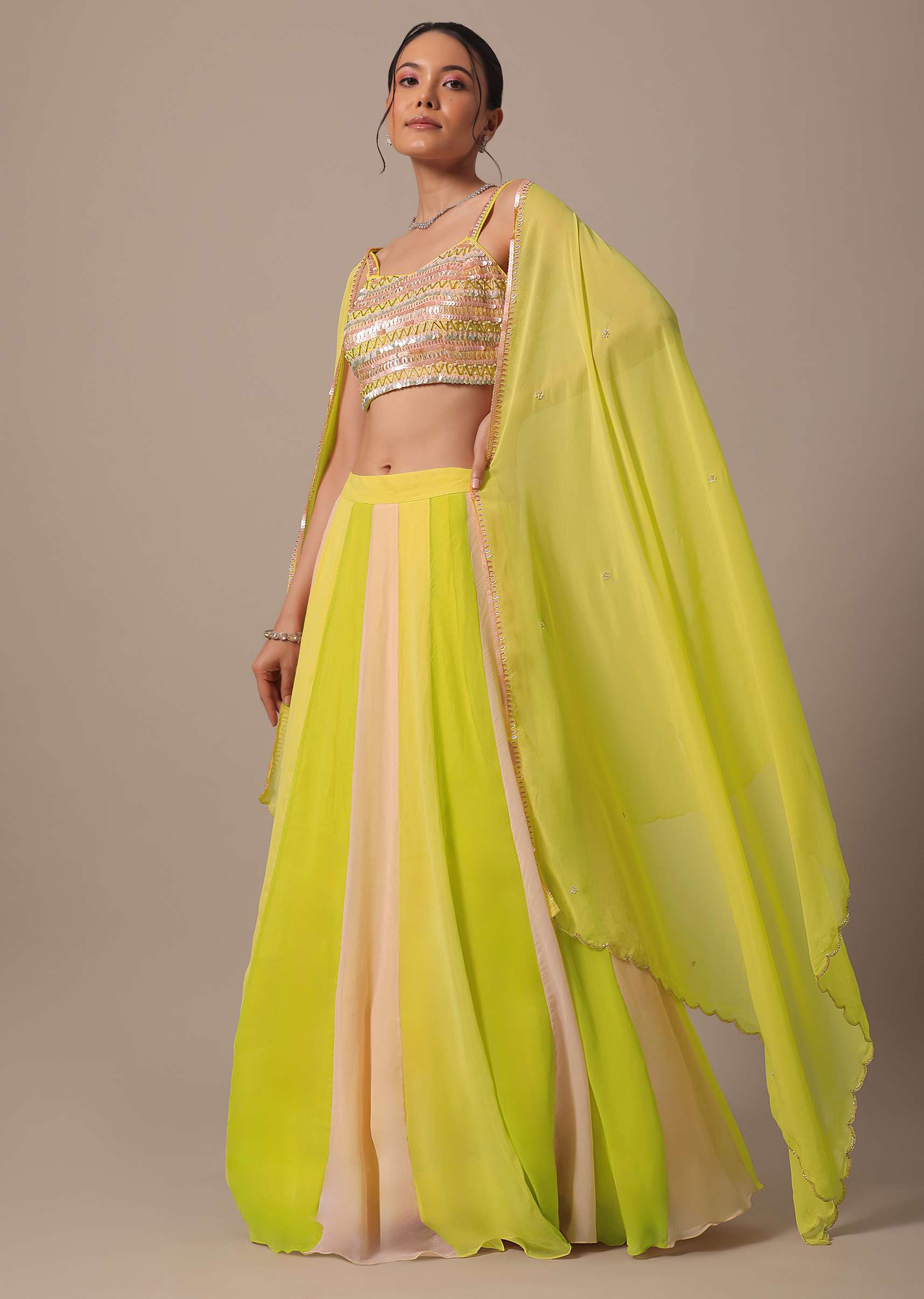 Yellow Embroidered Lehenga Set - Image 7