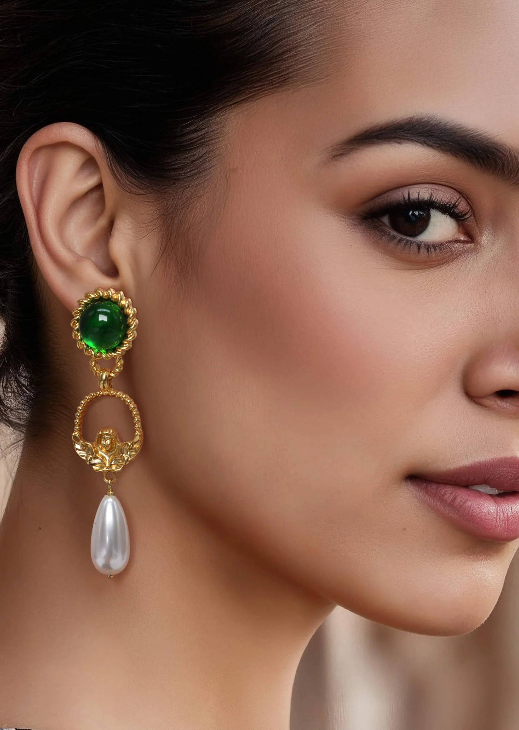 Green Fusion Drop Danglers