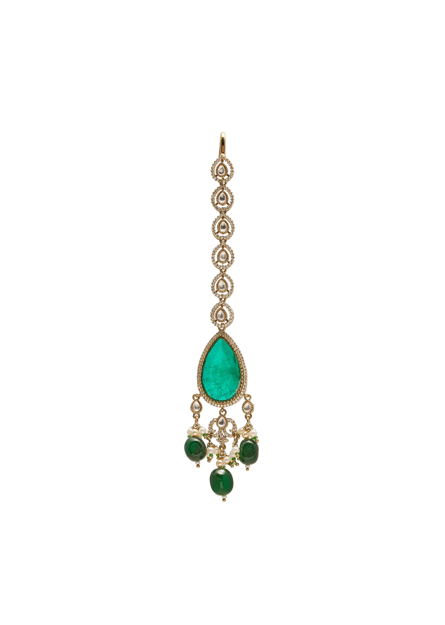 Green Gold Wedding Necklace Set - Image 6