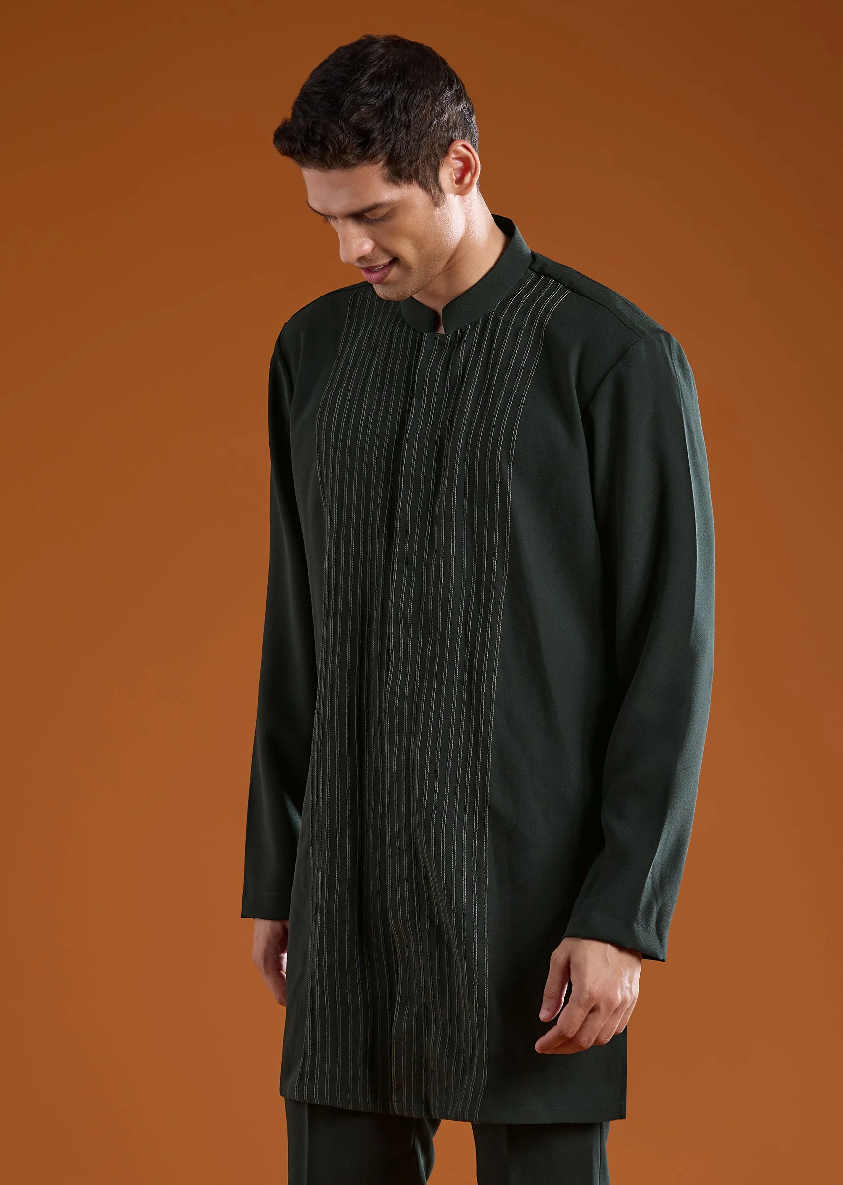 Green Jodhpuri Kurta Set with Sequin Work - Image 6