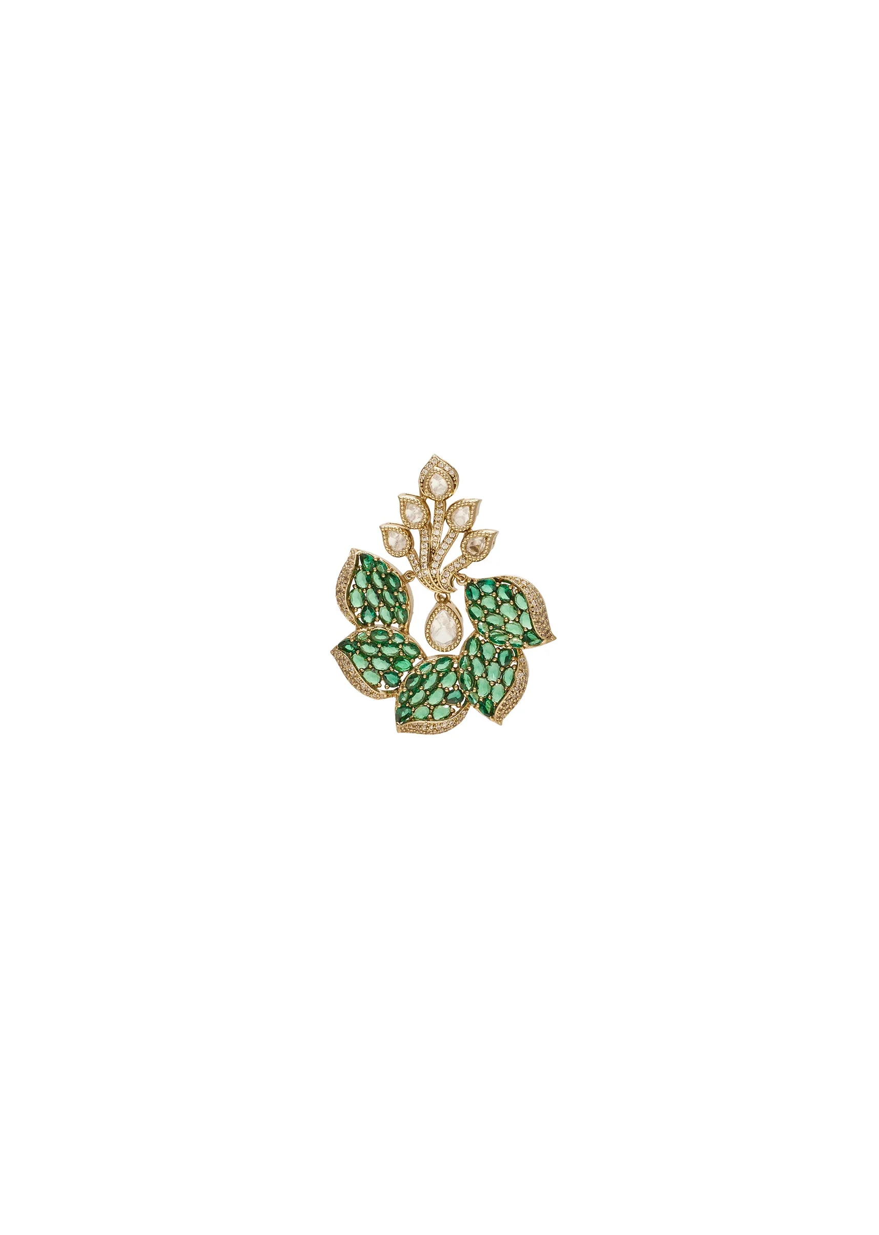 Green Kundan Occasion Earrings - Image 3