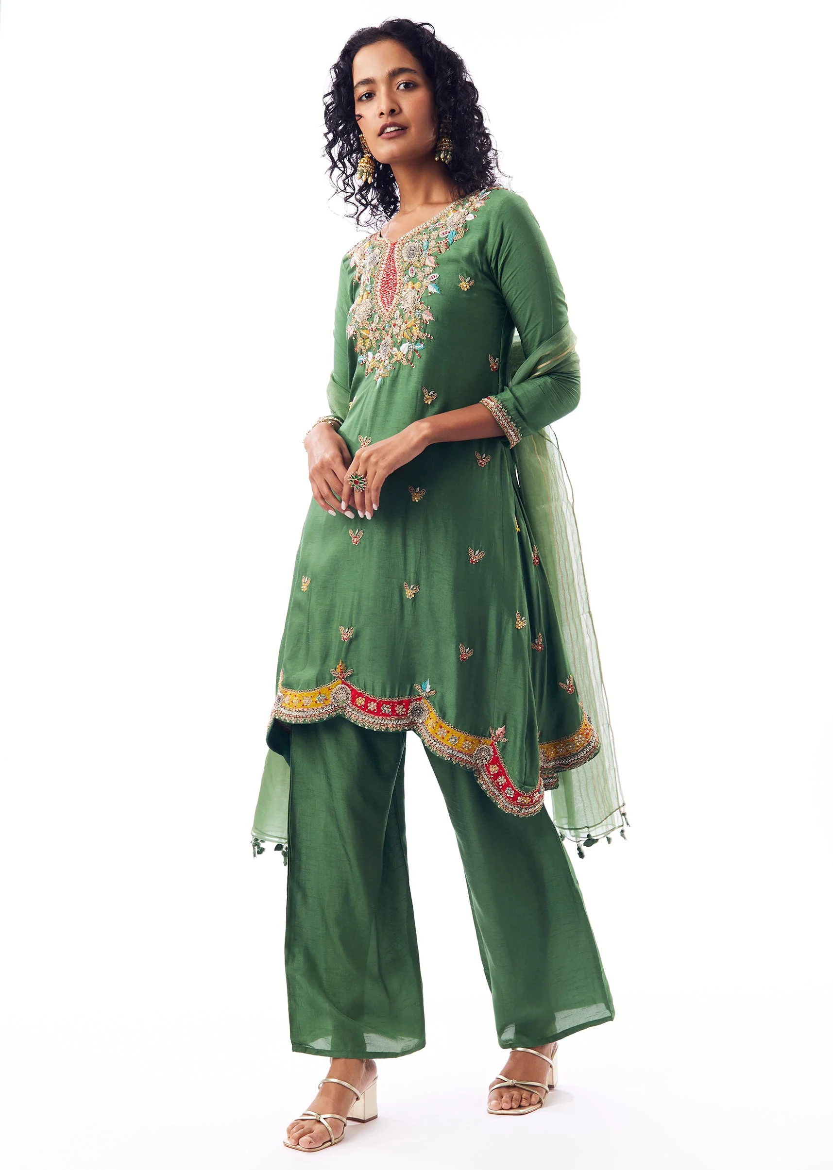Green Kurta Set - Image 3