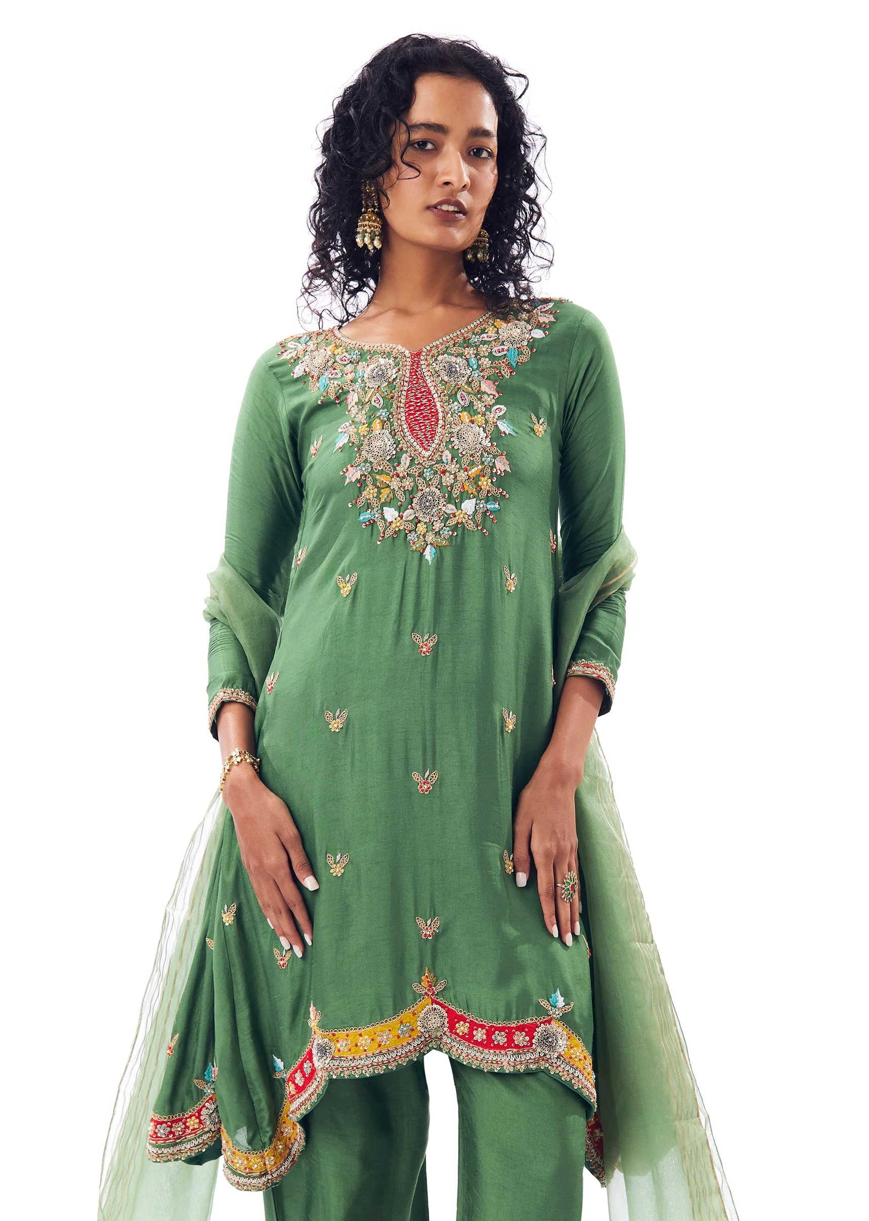 Green Kurta Set - Image 4
