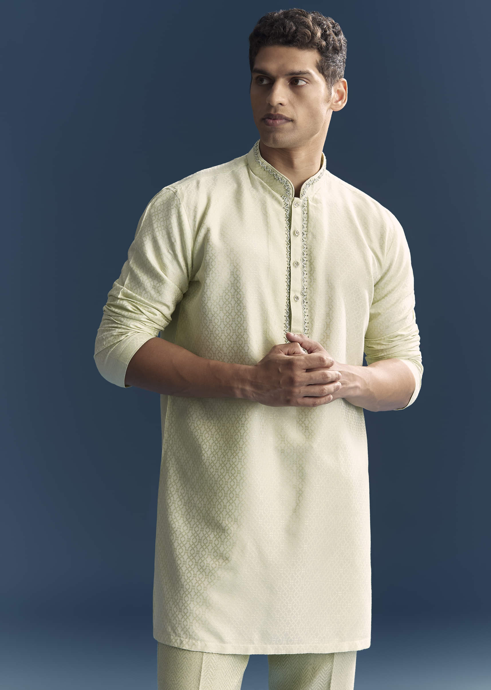 Green Matka Silk Jodhpuri Suit For Men With Hand Embroidery - Image 6