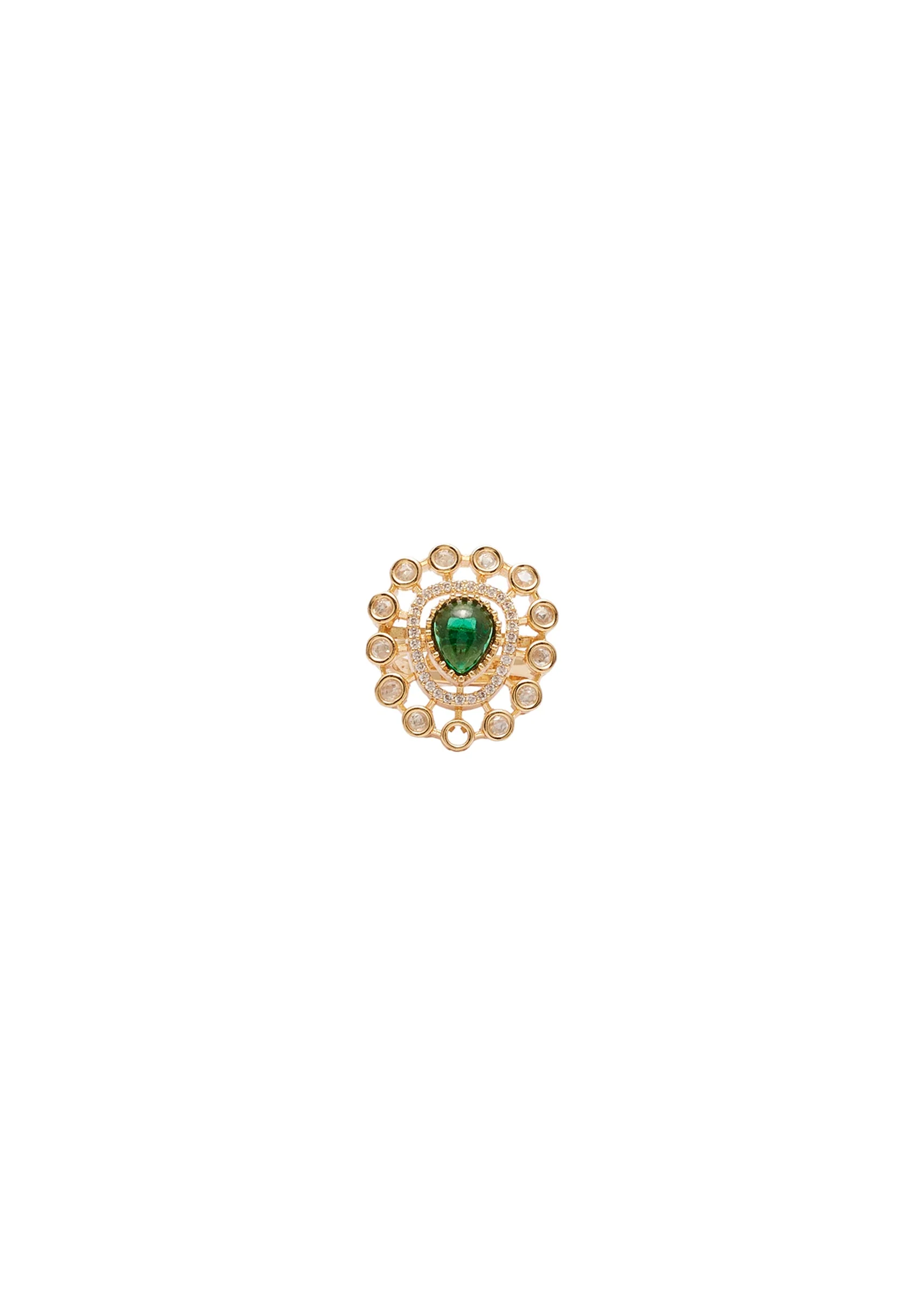 Green Matte Gold Ring - Image 2