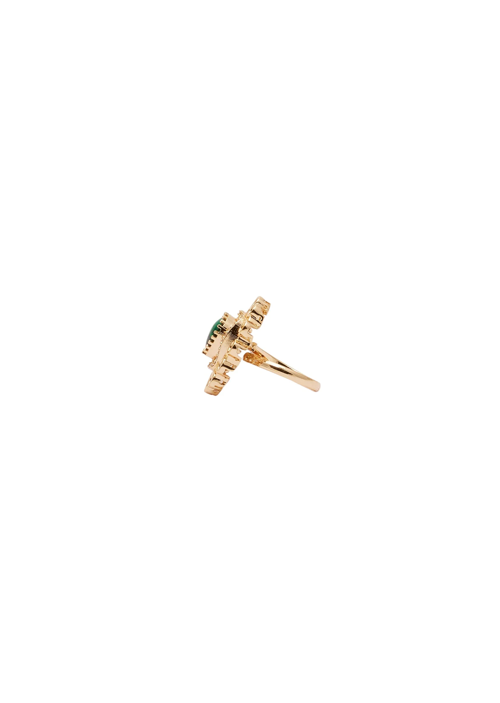 Green Matte Gold Ring - Image 3