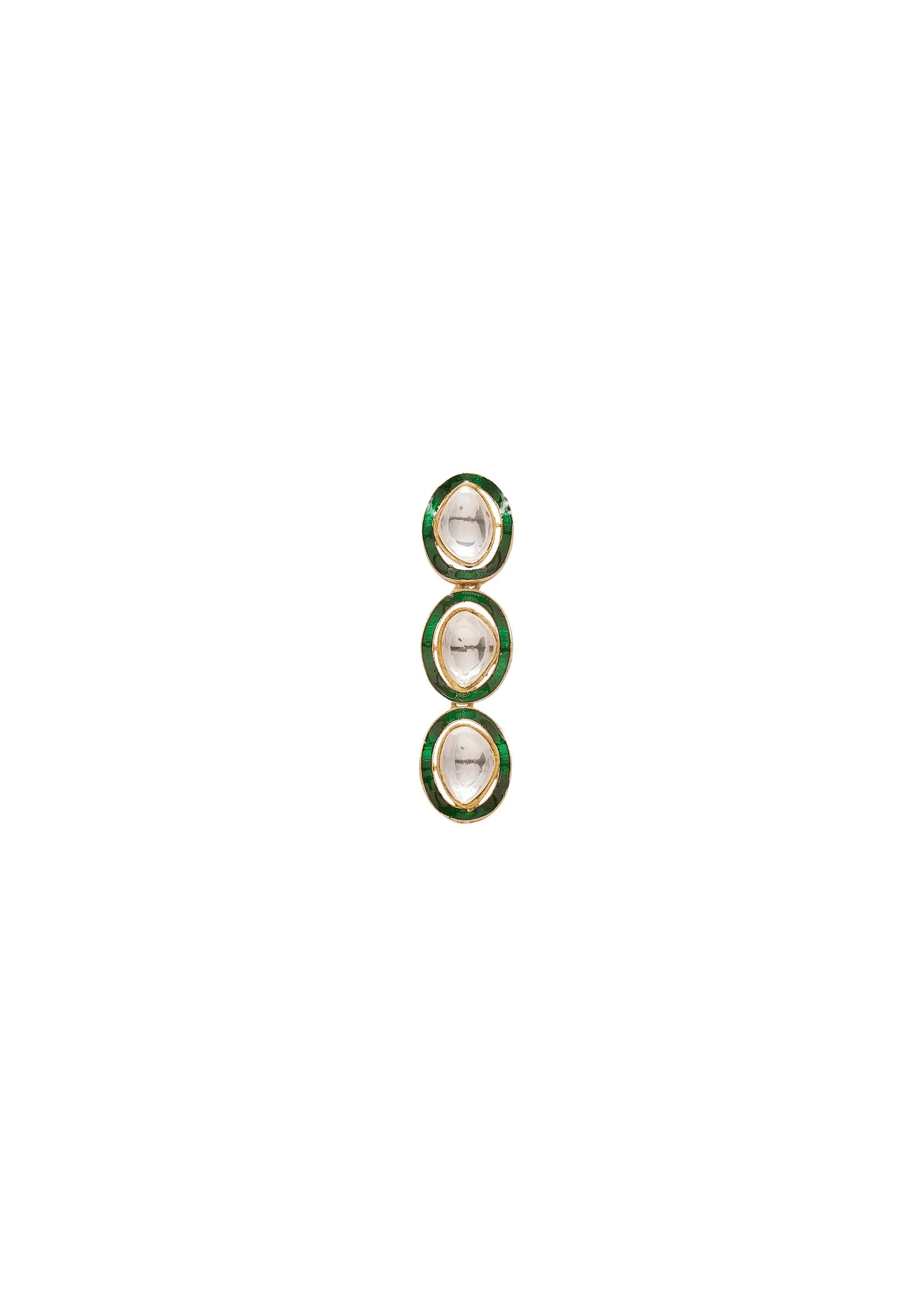 Green Polki Necklace Set - Image 5