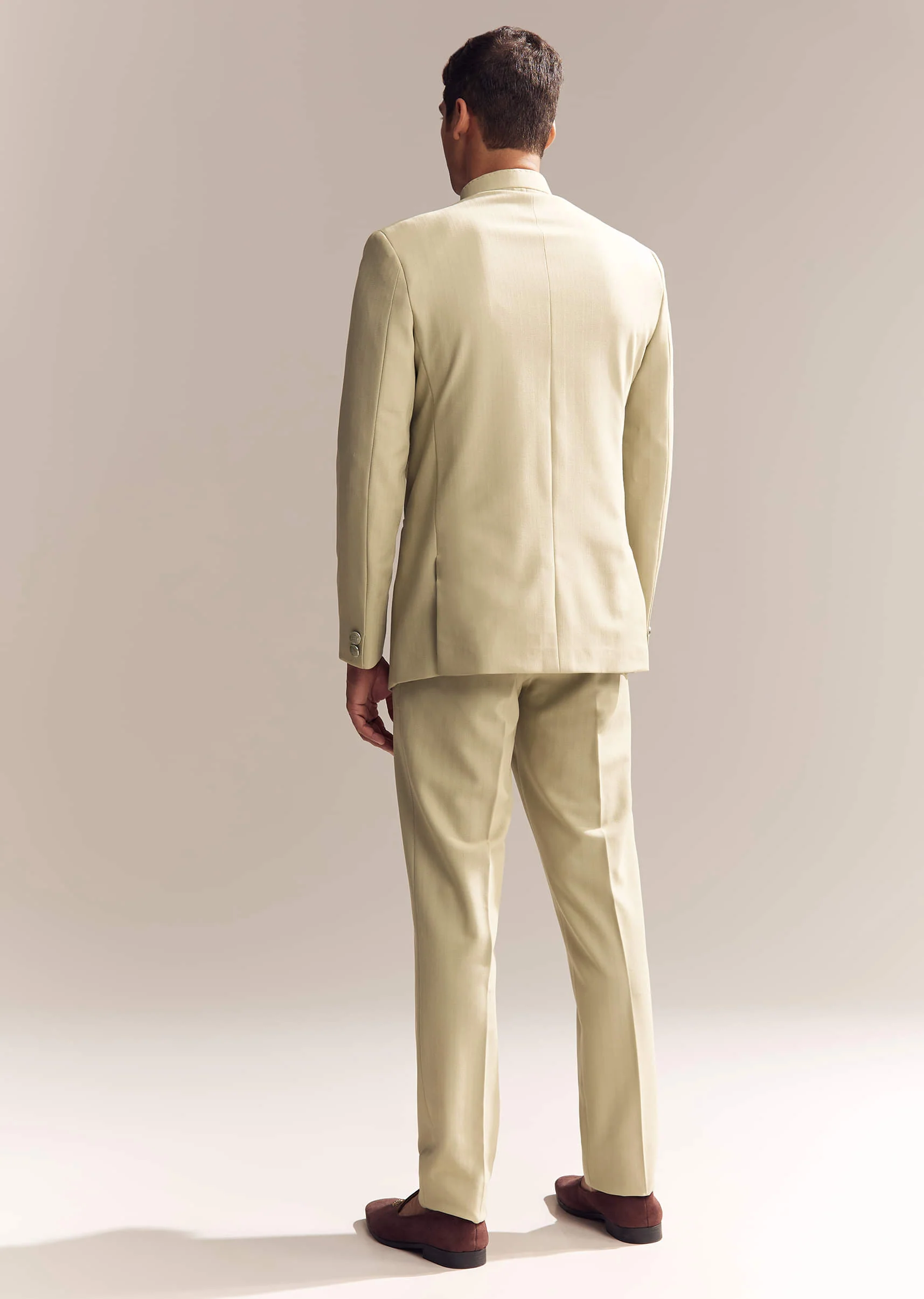 Green Rayon Jodhpuri Suit For Men With Zardosi Embroidery And Brooch - Image 5