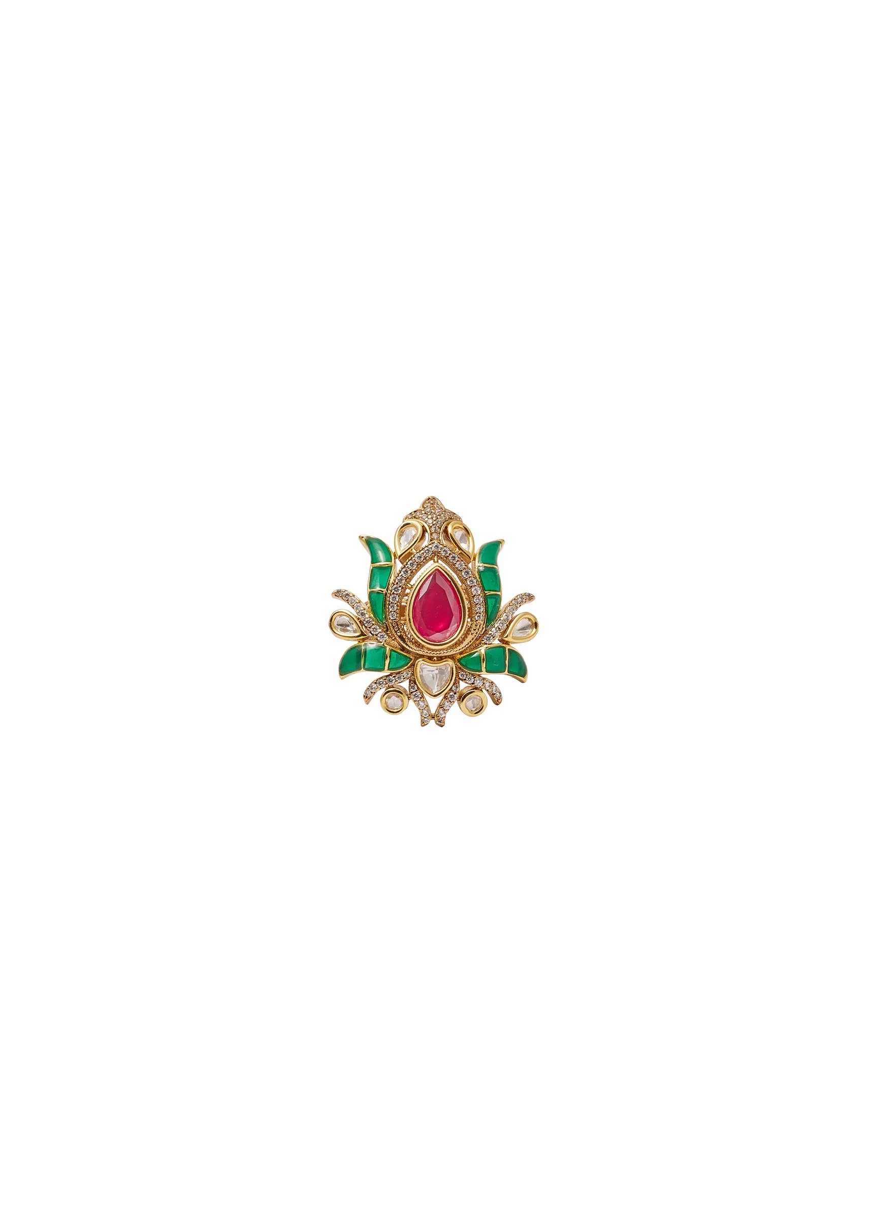 Green Red Teardrop Ring - Image 2