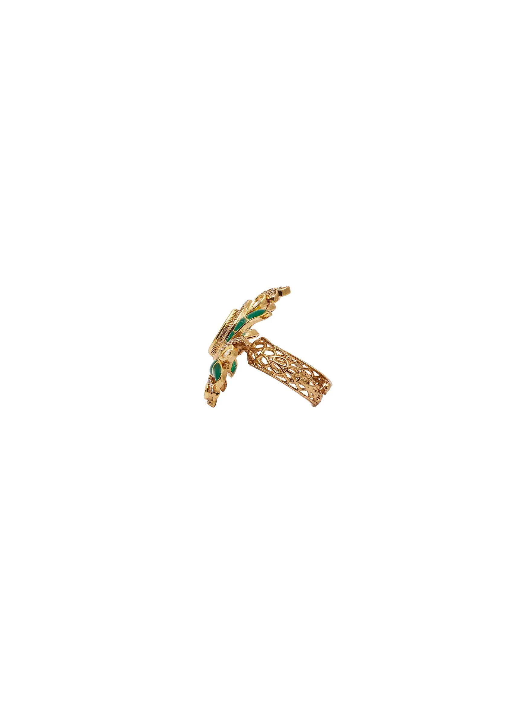 Green Red Teardrop Ring - Image 3