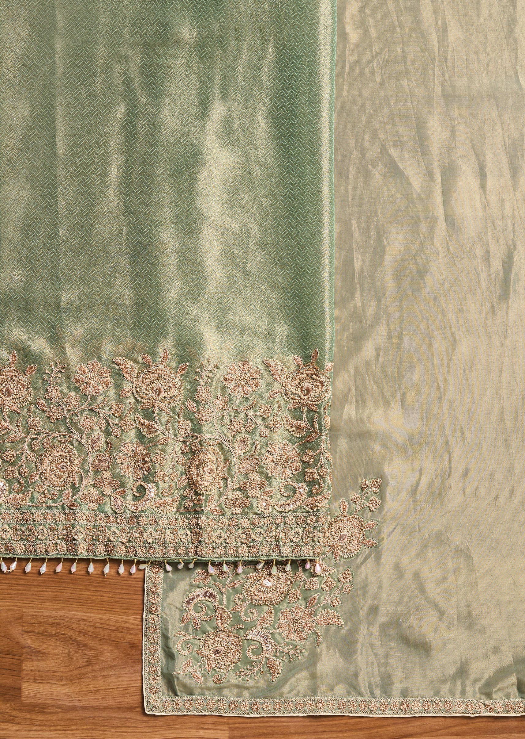 Green Satin Suit - Image 3