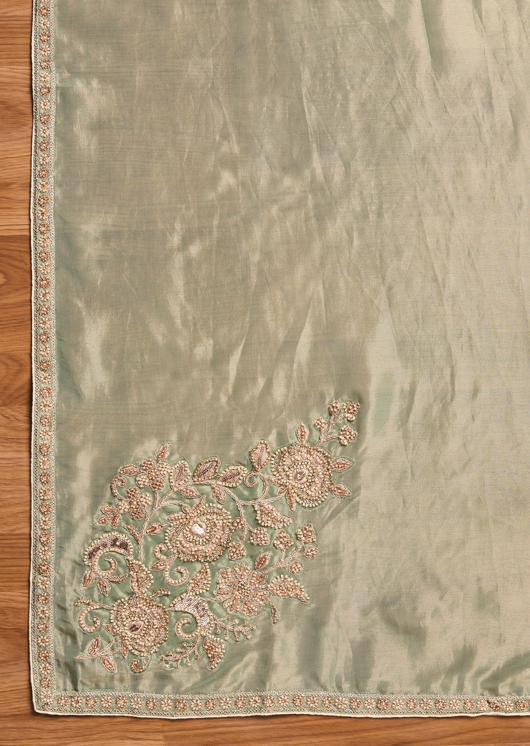 Green Satin Suit - Image 5