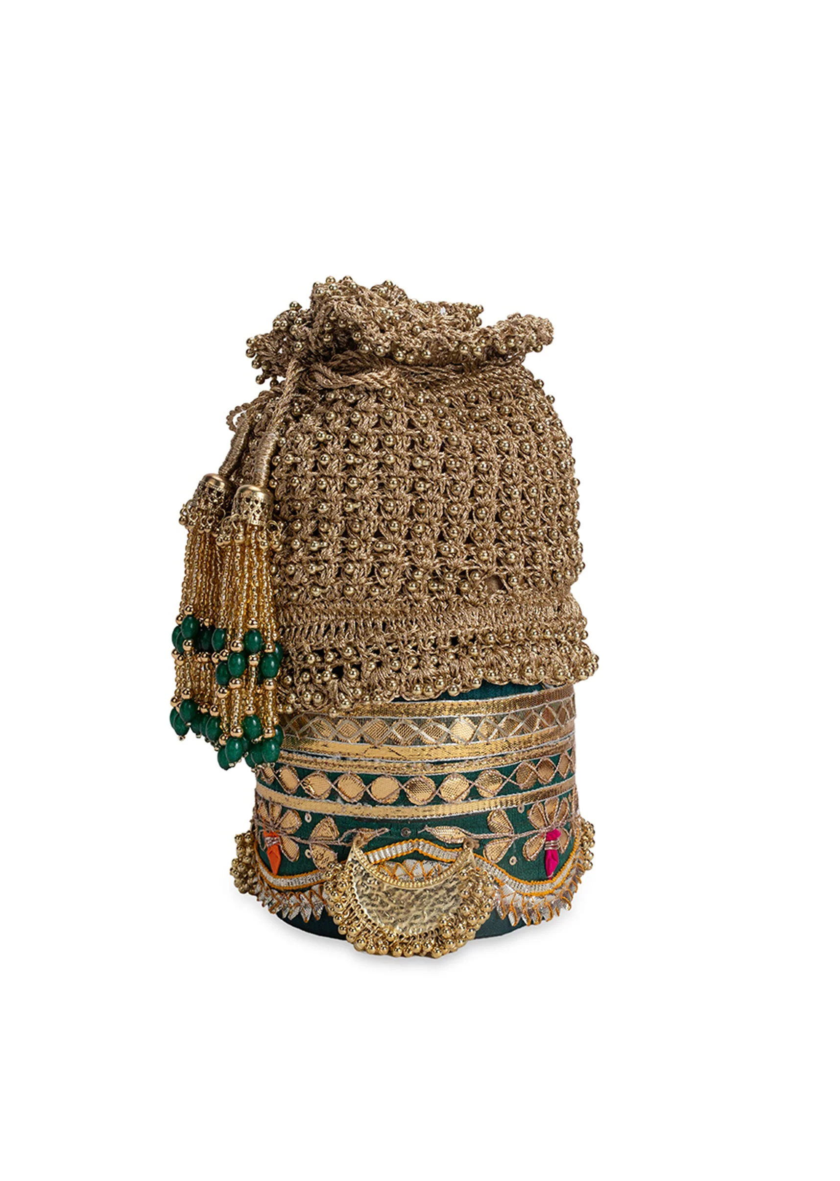 Green Zari Potli Bag - Image 4