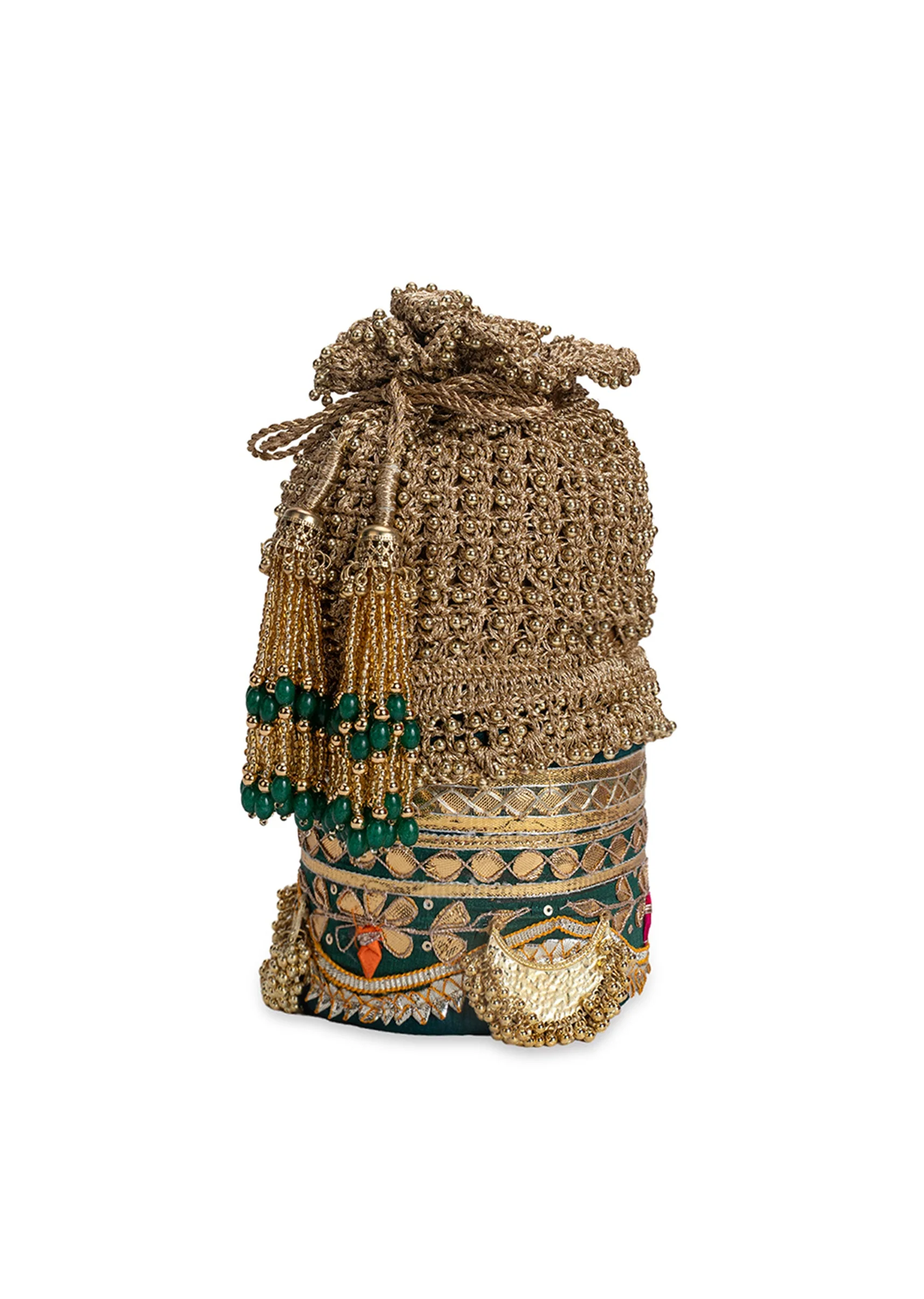 Green Zari Potli Bag - Image 5