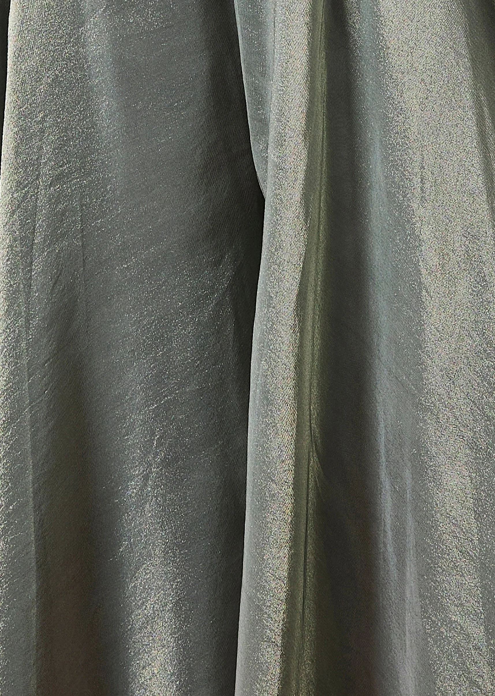 Greenish Grey Tissue Fusion Lehenga With Cape - Image 6