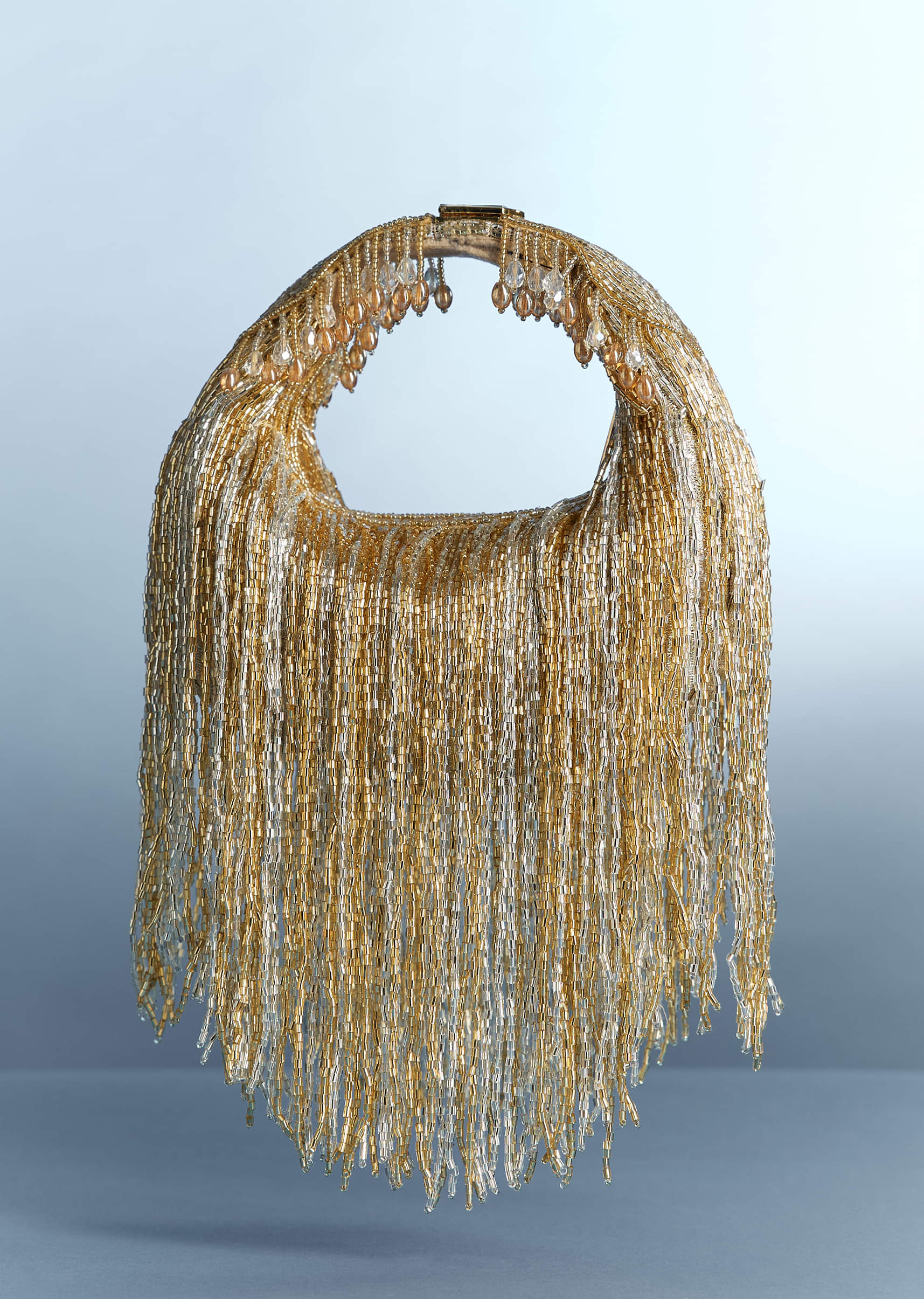 Grey And Silver Potli With Tassel Detailing