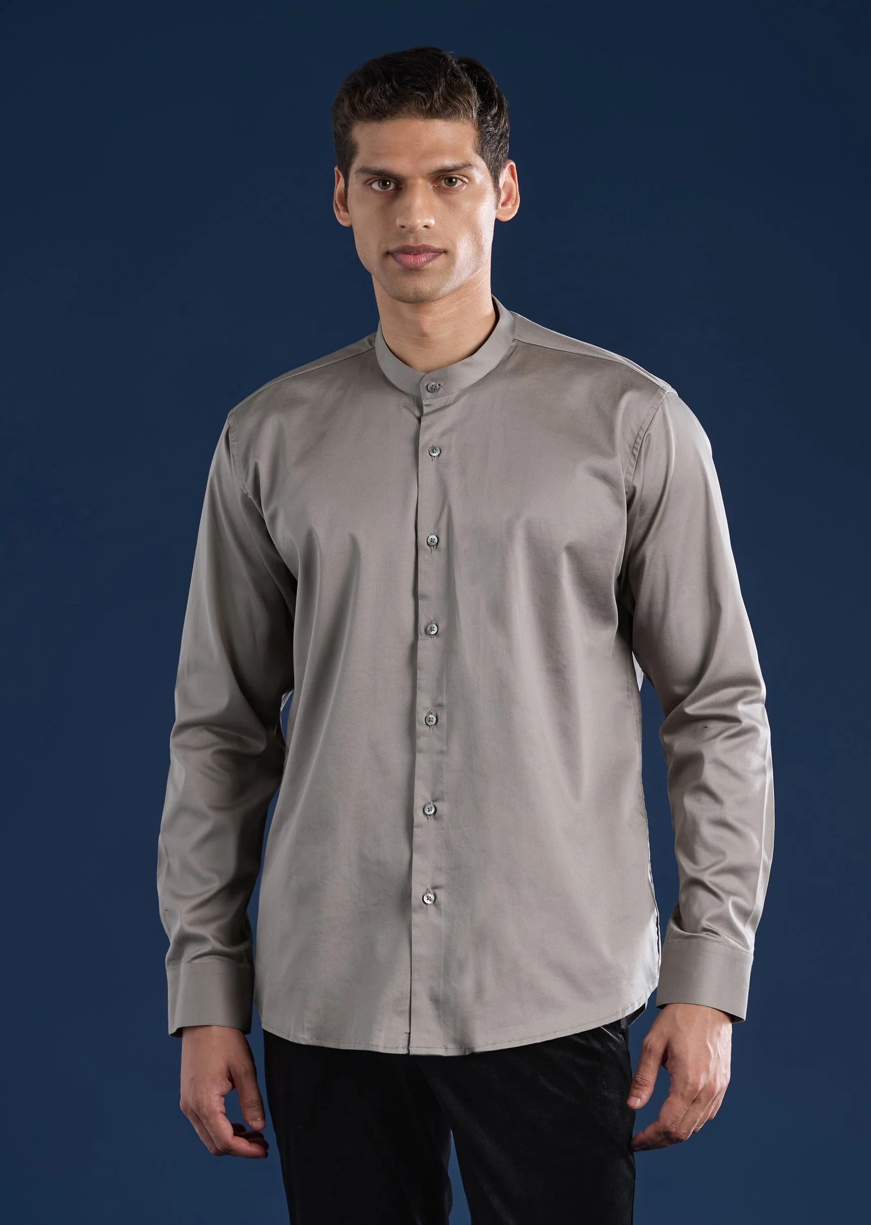 Grey Corduroy Kurta Jacket Set - Image 6