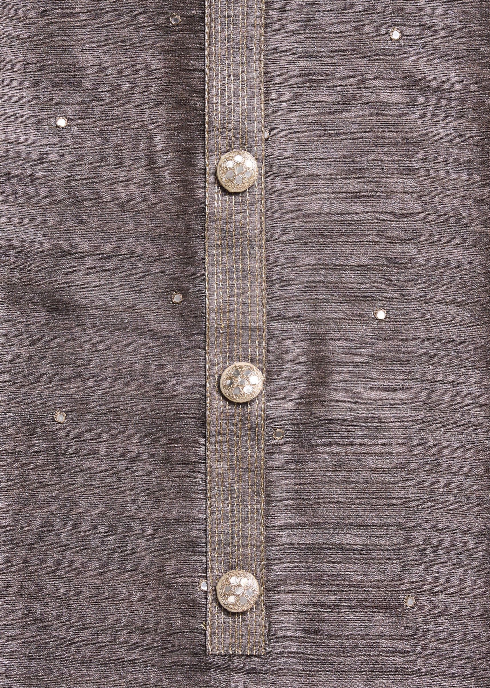 Grey Dola Silk Unstitched Suit Set - Image 2