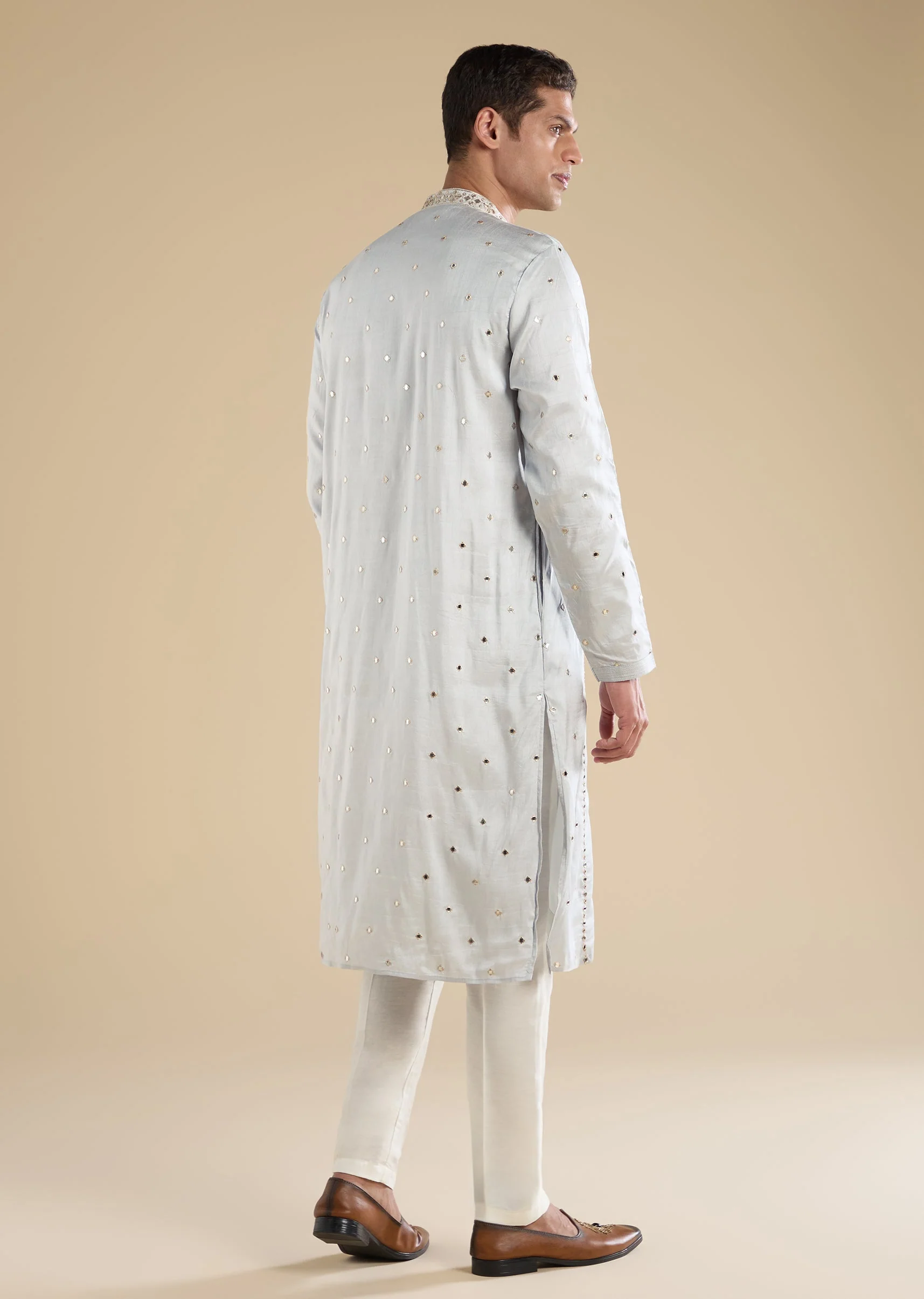 Grey Embroidered Kurta Set - Image 5