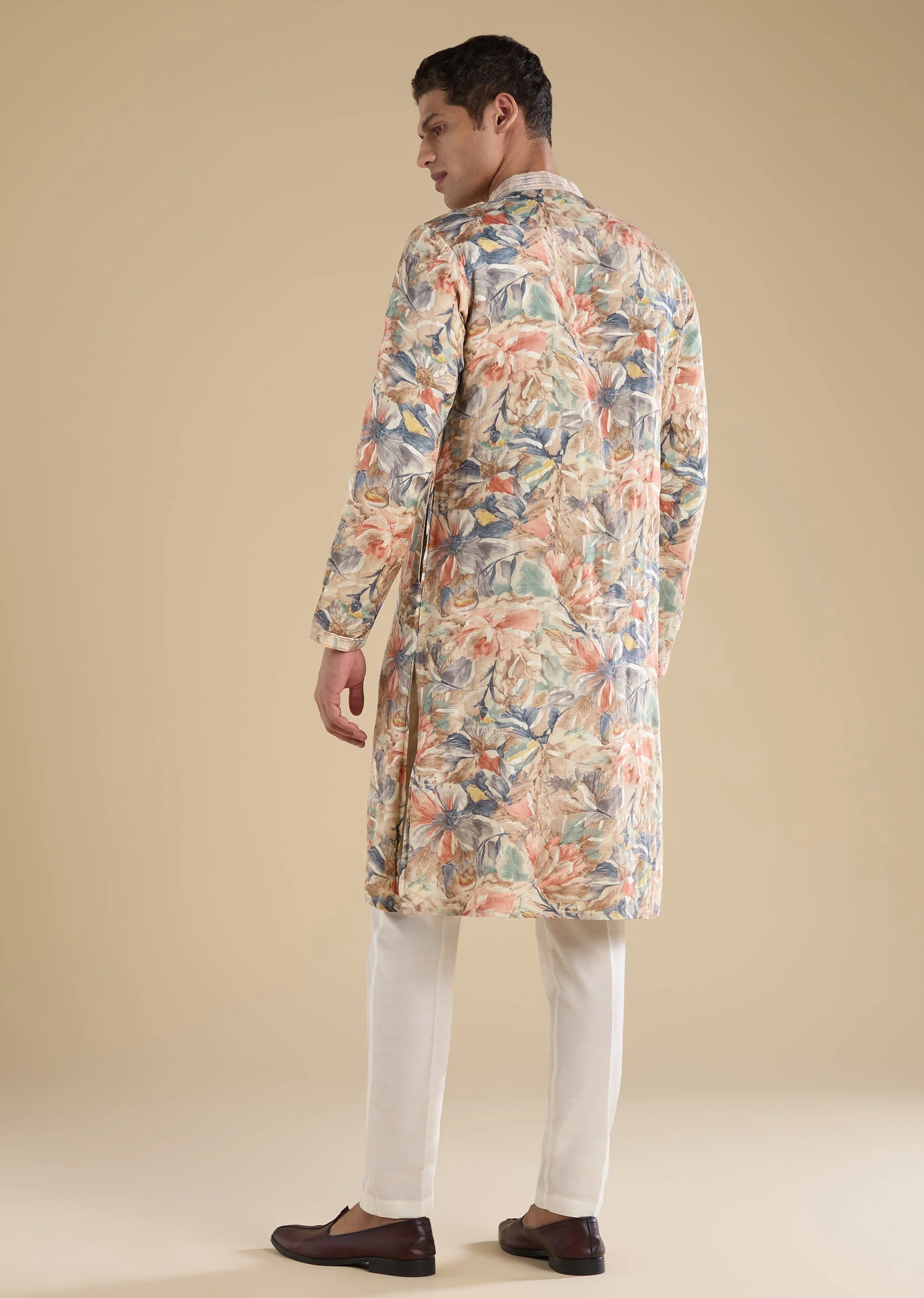 Grey Embroidered Kurta Set With Pants - Image 5