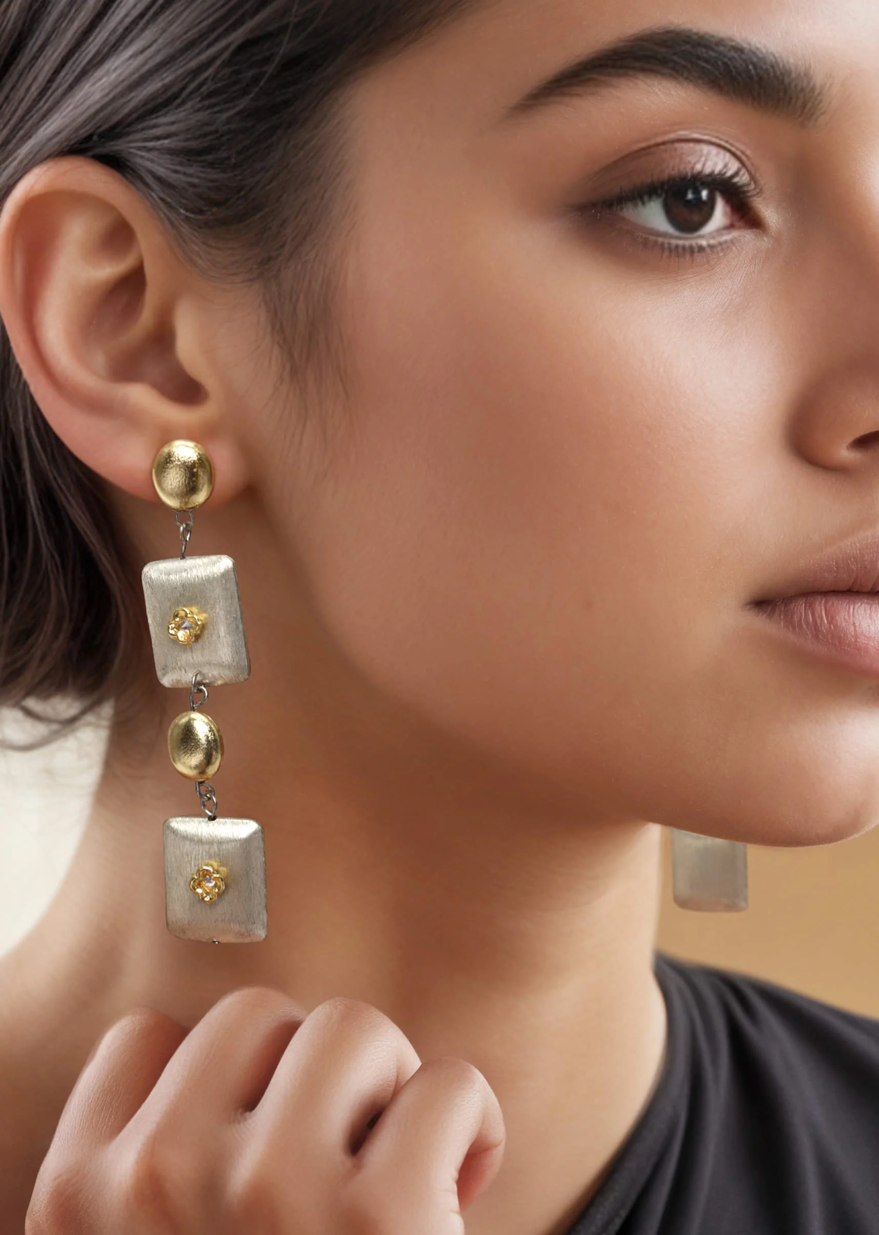 Grey Fusion Tiered Danglers