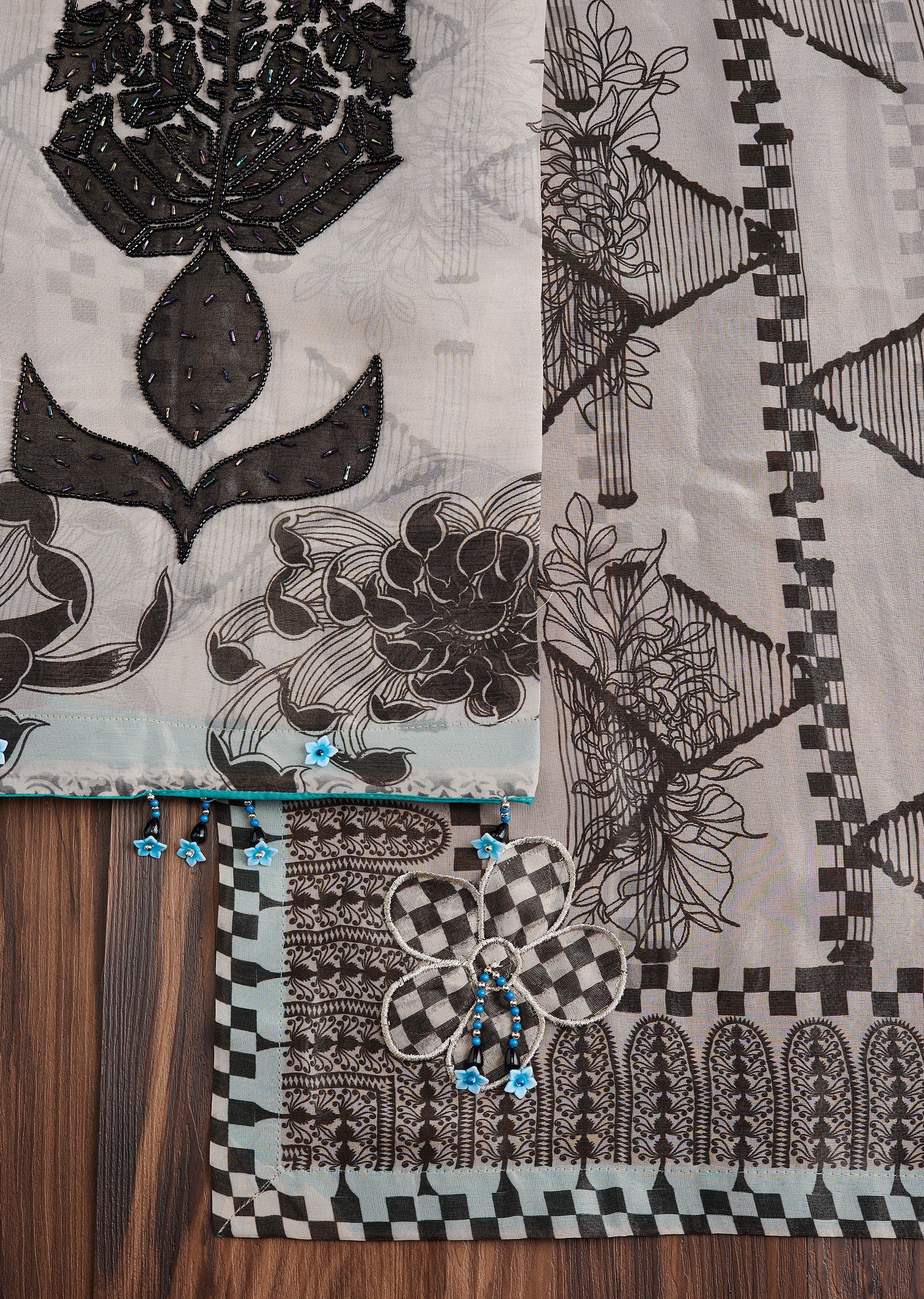 Grey Georgette Printed Suit - Image 3