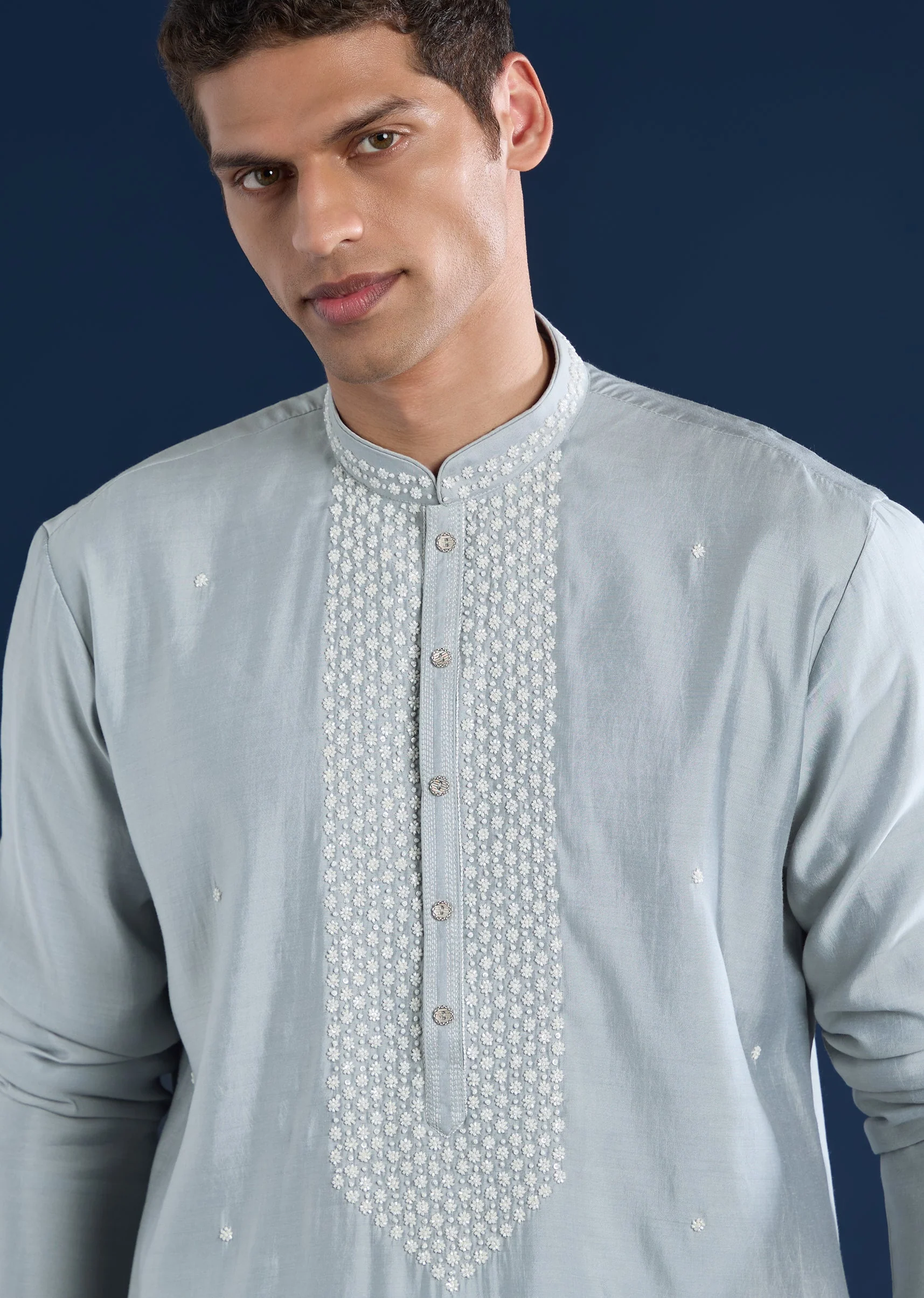 Grey Kurta Set For Men