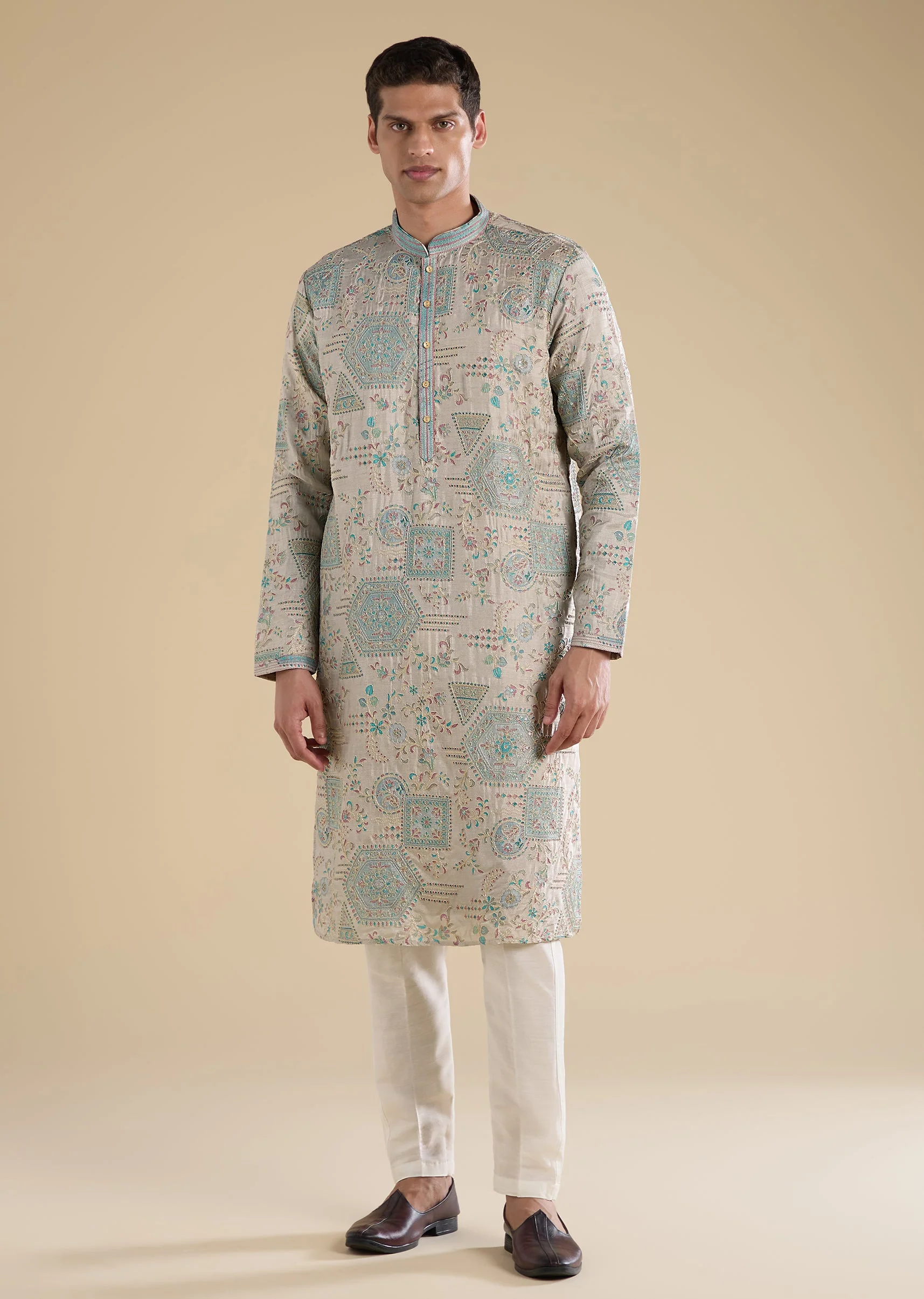 Grey Minimal Kurta Set