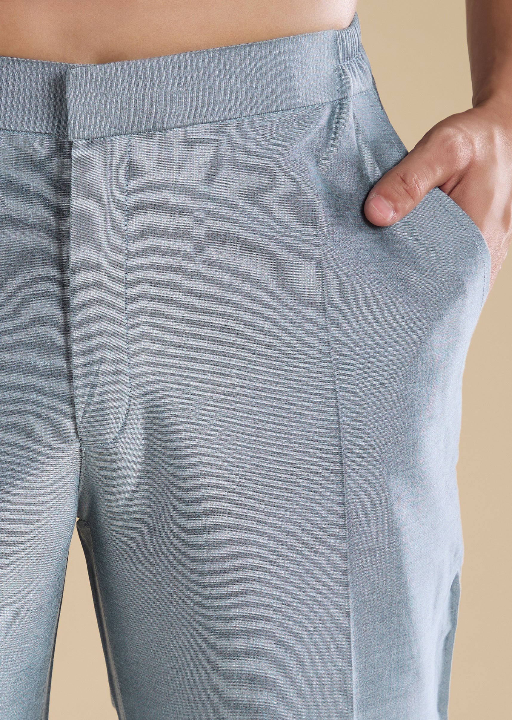 Grey Ombre Indo Western Set With Kurta And Pants - Image 7