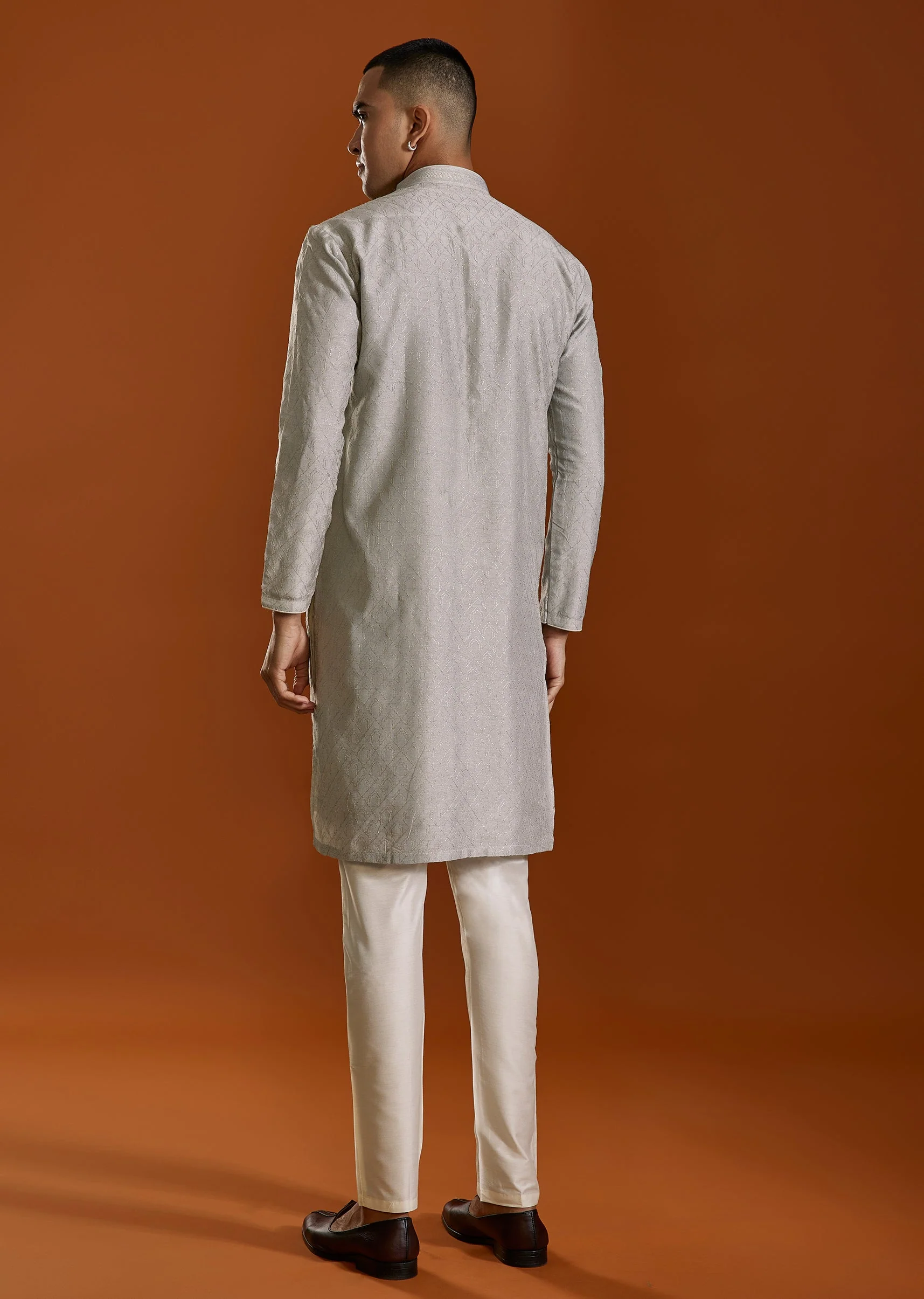 Grey Viscose Kurta Set - Image 5
