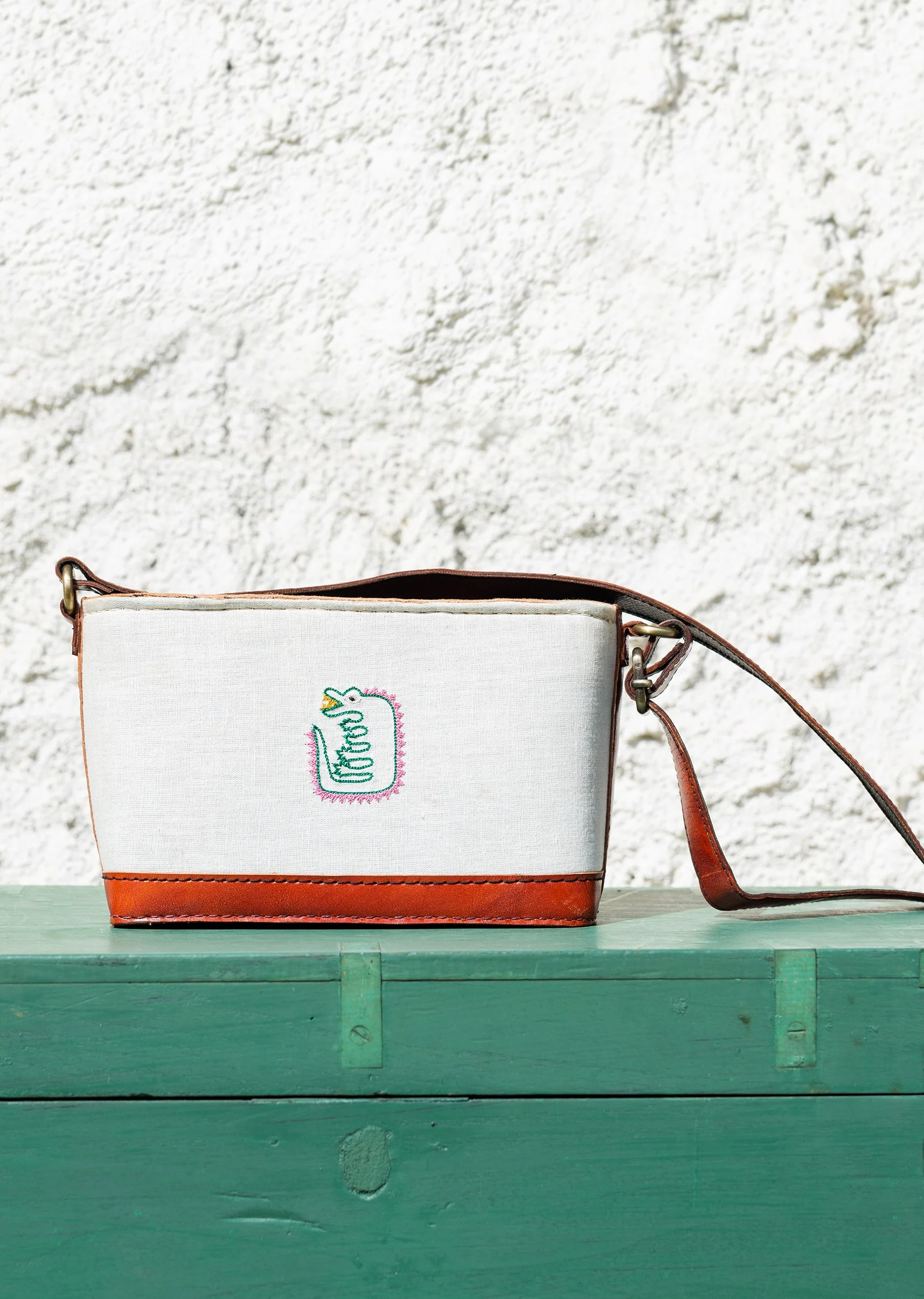Handcrafted And Hand-Embroidered Leather Bag - Image 2