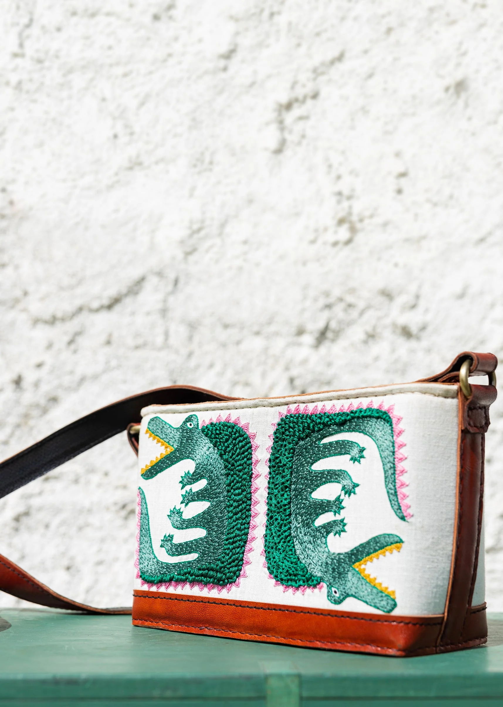 Handcrafted And Hand-Embroidered Leather Bag - Image 3