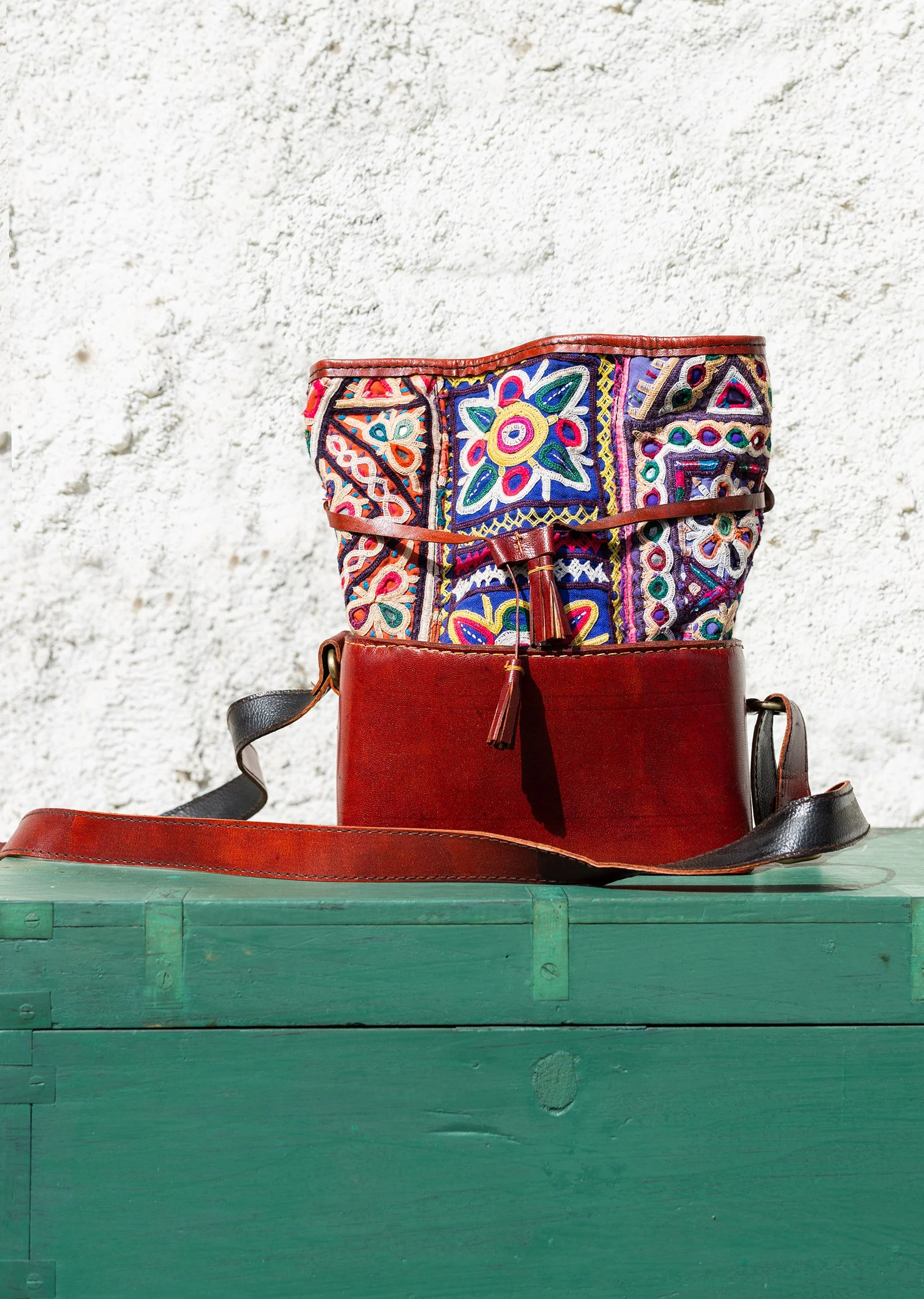 Handcrafted With Hand-Embroidered Leather Bag - Image 3
