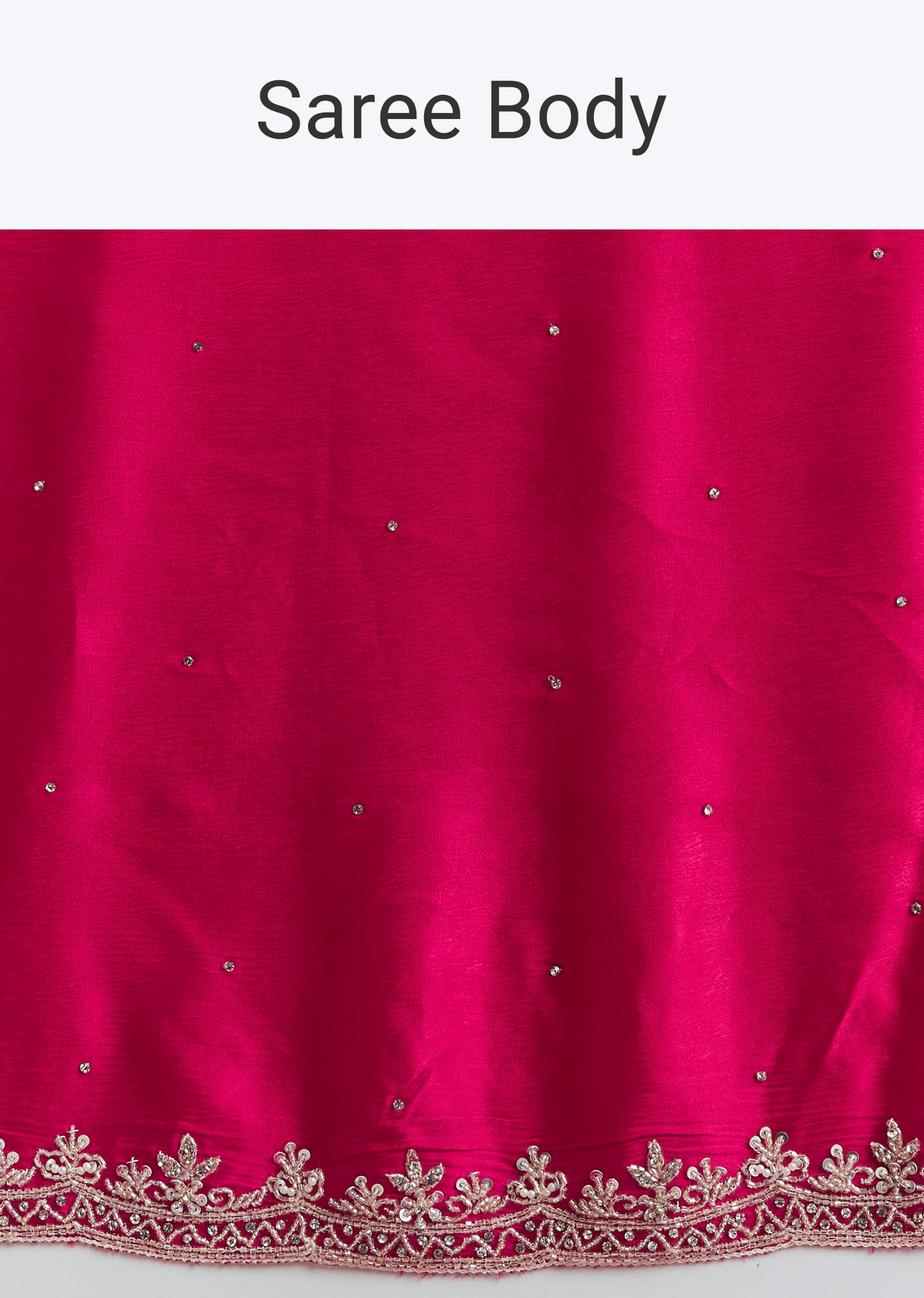 Hot Pink Chinon Saree With Stone And Sequin Embroidery - Image 8
