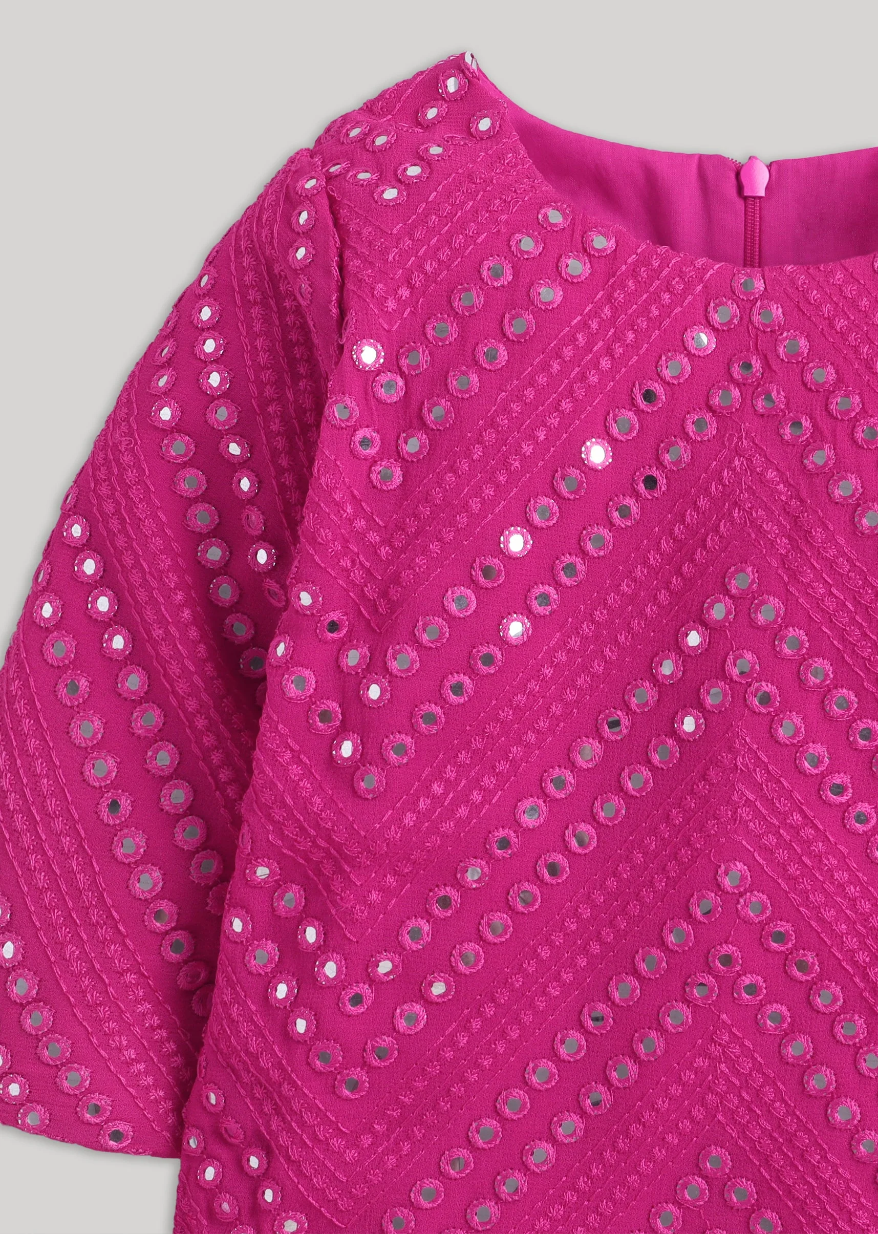 Hot Pink Embellished Salwar Kameez Set with Dupatta - Image 4