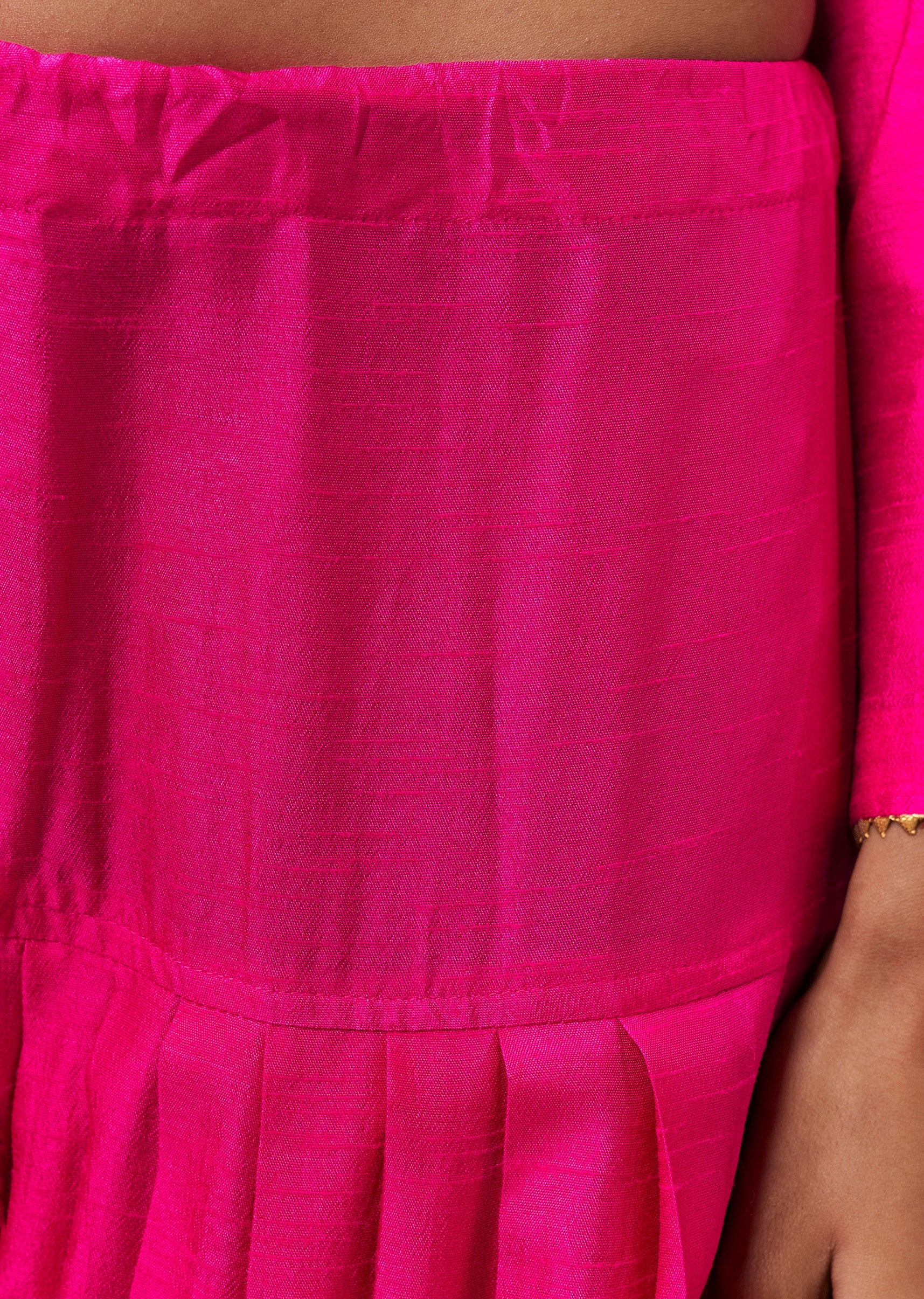 Hot Pink Gota Work Silk Anarkali Set - Image 6