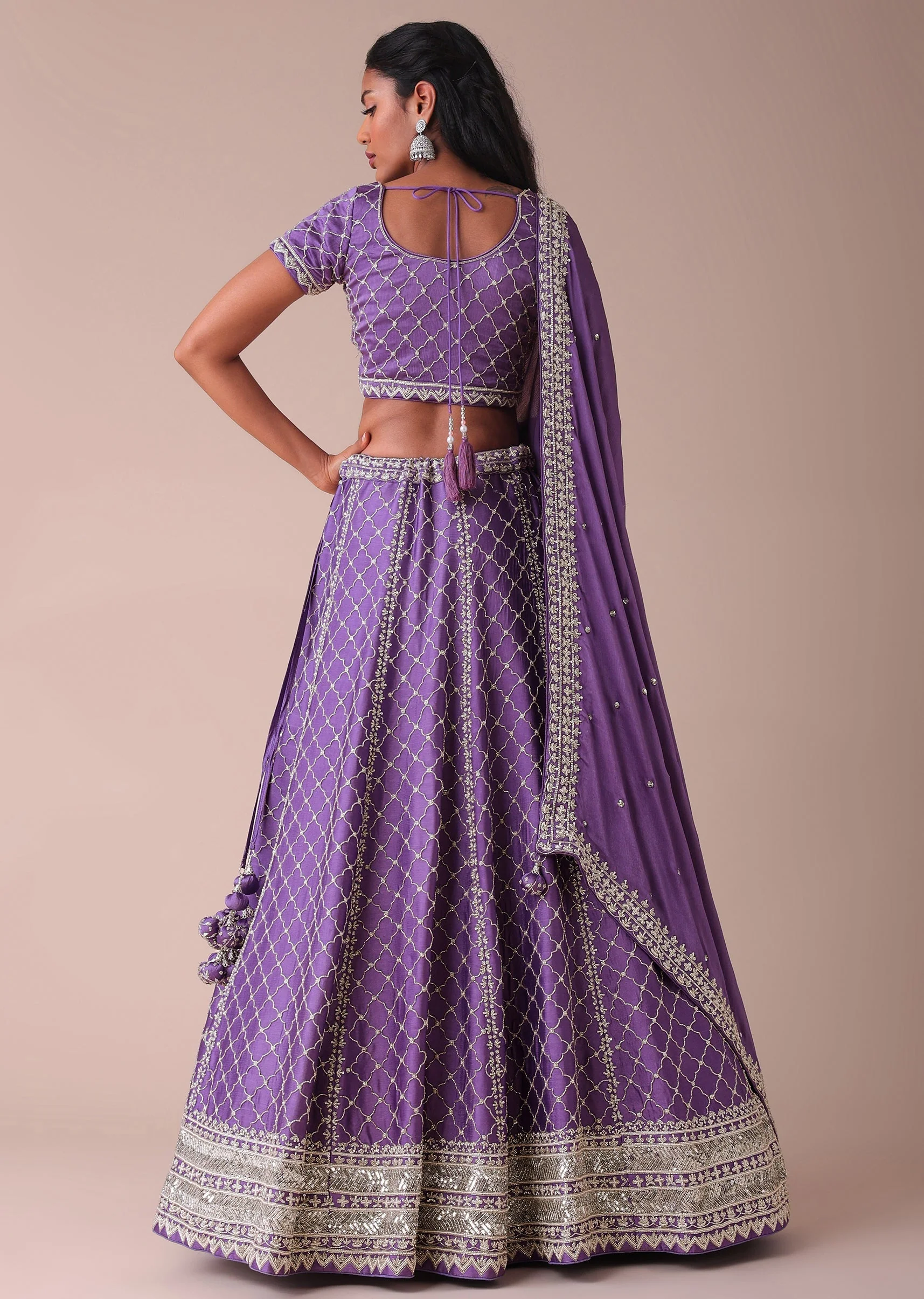 Lilac Purple Lehenga With Handwork Embroidery - Image 5