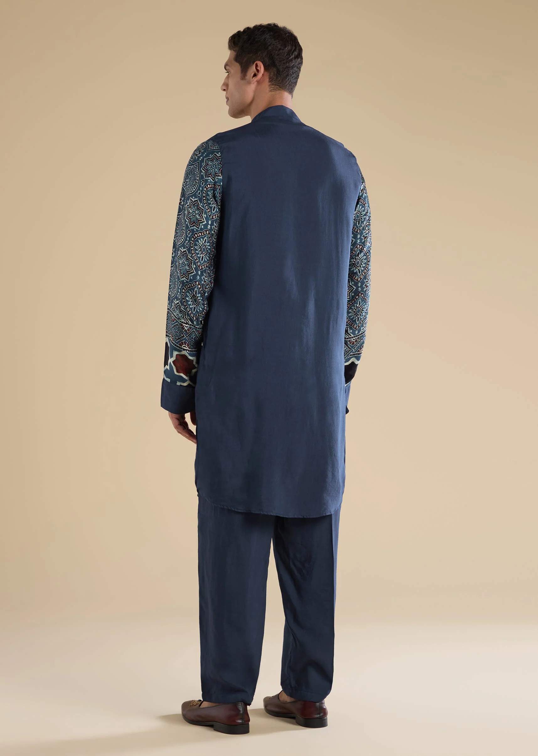 Indigo Ajrakh Printed Kurta Set - Image 5
