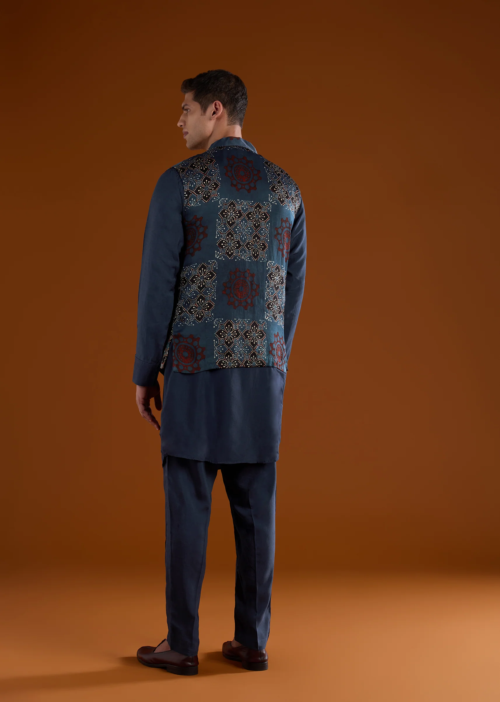 Indigo Craft Duo — Jacket Set For Her And Kurta Jacket For Him - Image 11