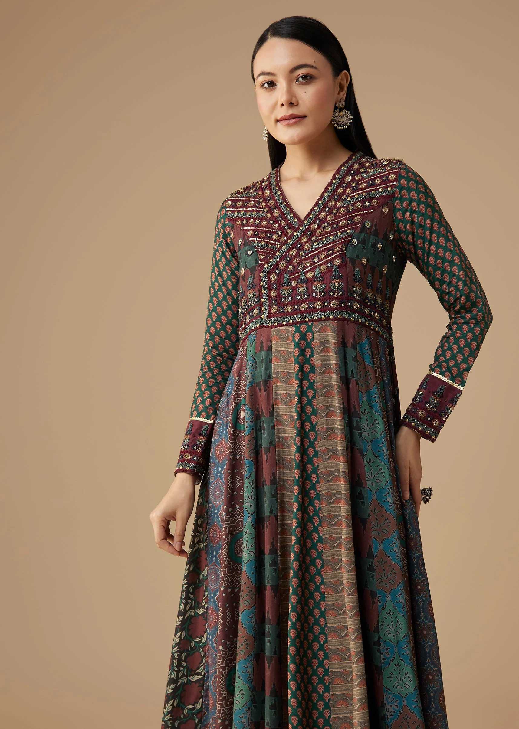 Indigo Embroidered Anarkali Suit - Image 4