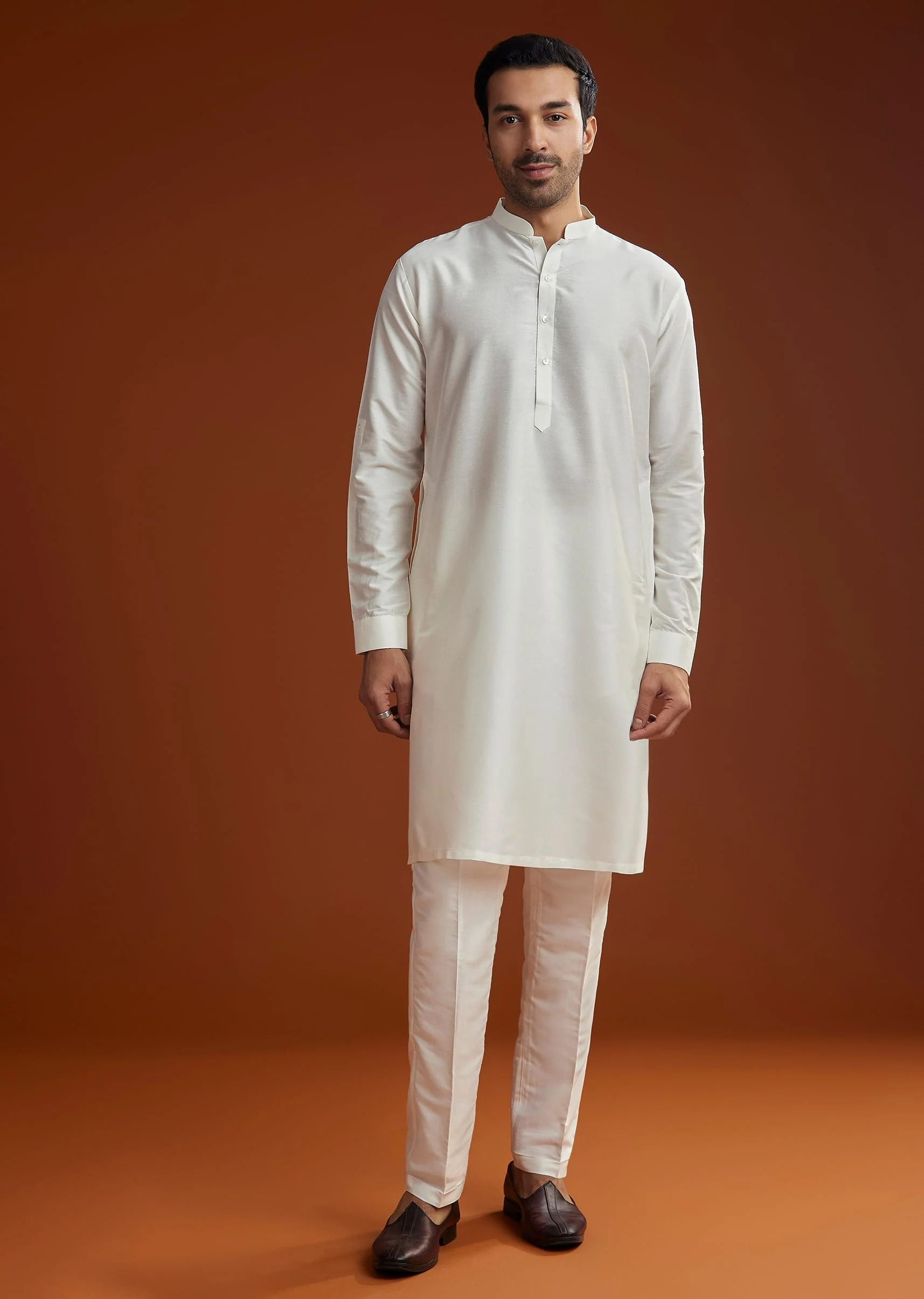 Ivory Kurta Jacket Set With Pintucks Detailing - Image 6