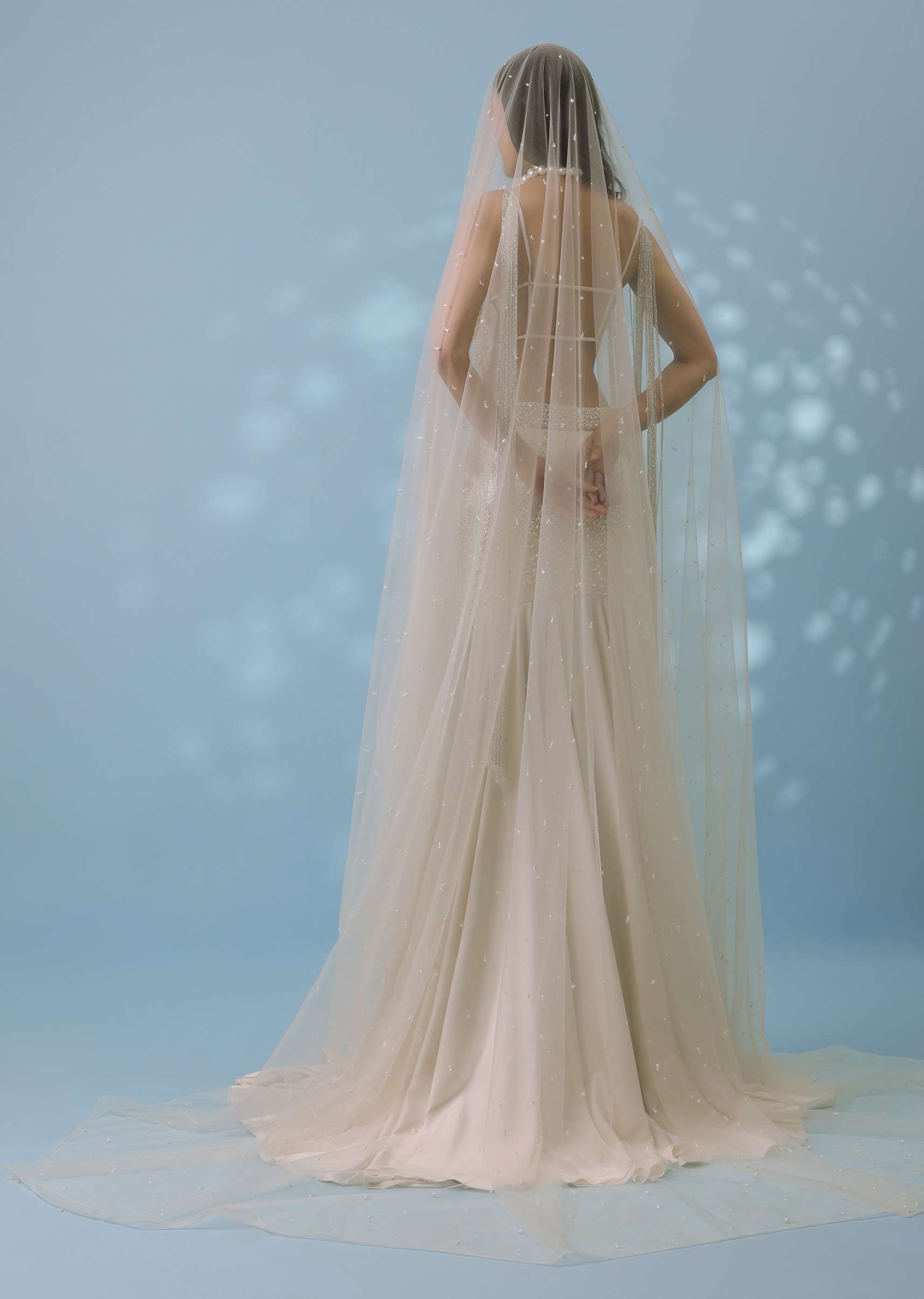 Ivory White Embroidered Trail Lehenga Set In Milano Satin With Tassel Blouse - Image 12