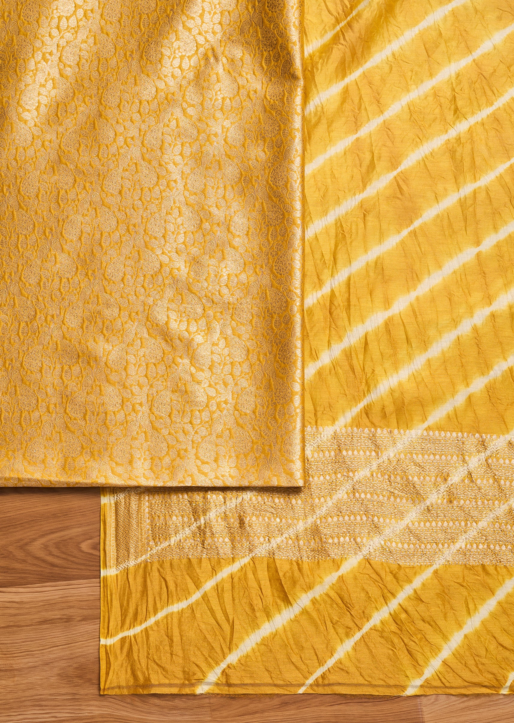 Kanak Noor Yellow Brocade Suit Set - Image 2