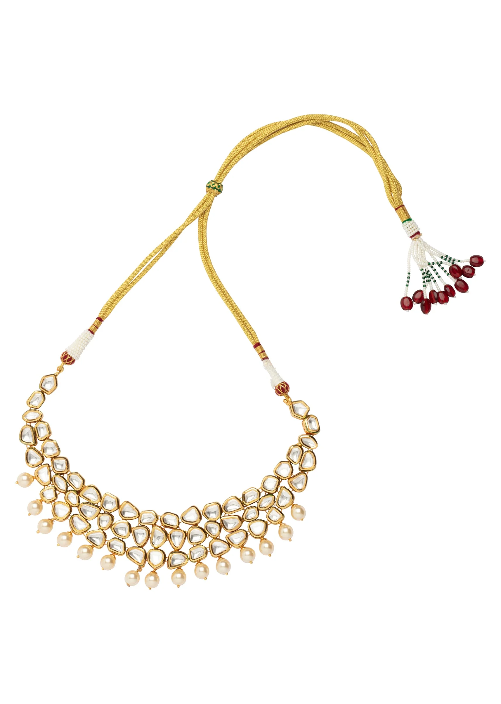Kundan Polki Necklace And Earring Set - Image 3
